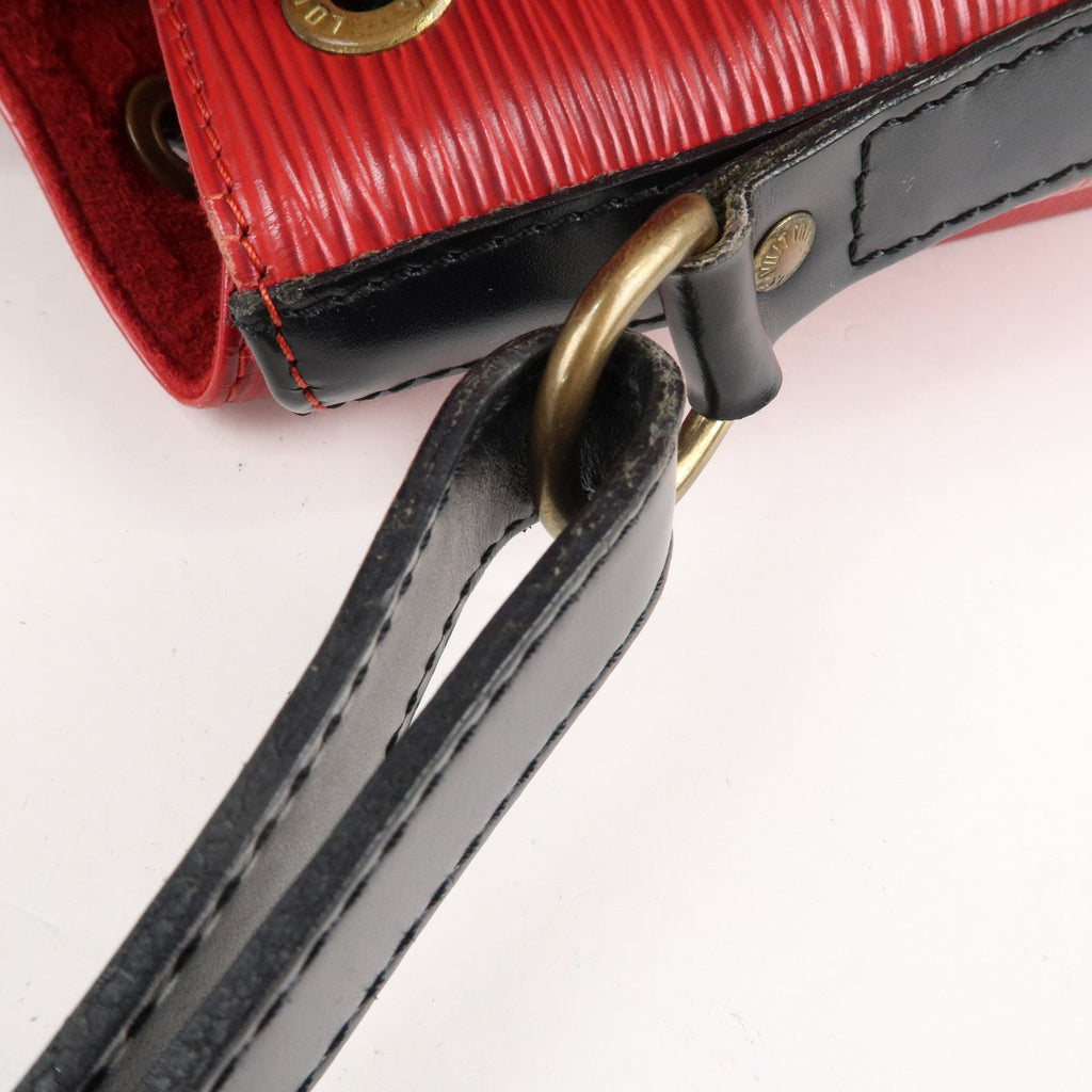 Louis Vuitton Epi Petit Noe Shoulder Bag Noir Castilian Red M44172