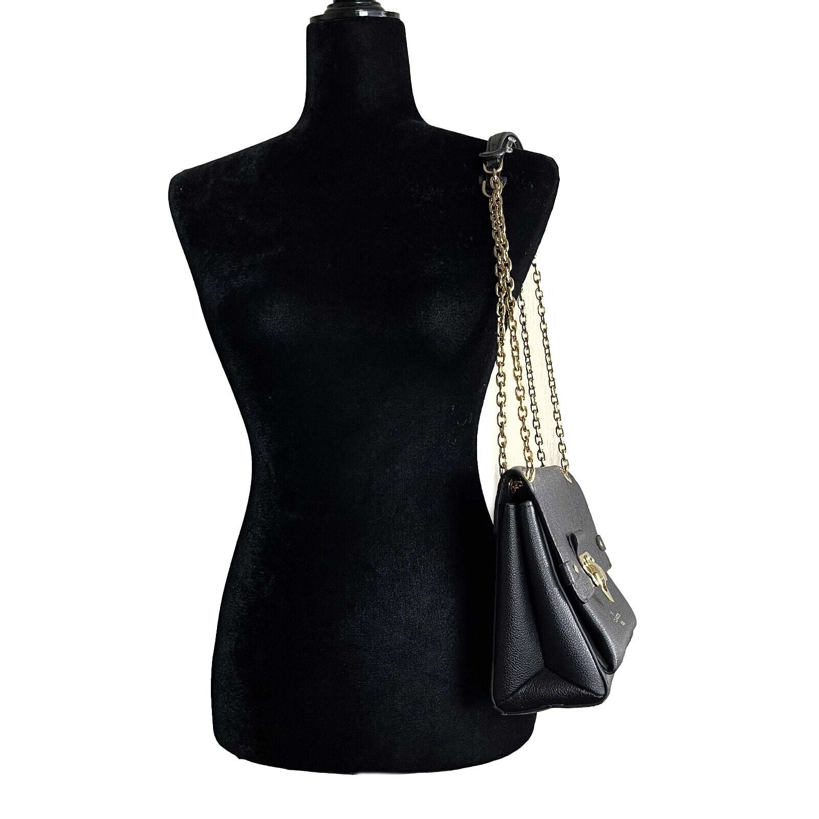 LOUIS VUITTON Excellent Monogram Empreinte Vavin PM Black Handbag