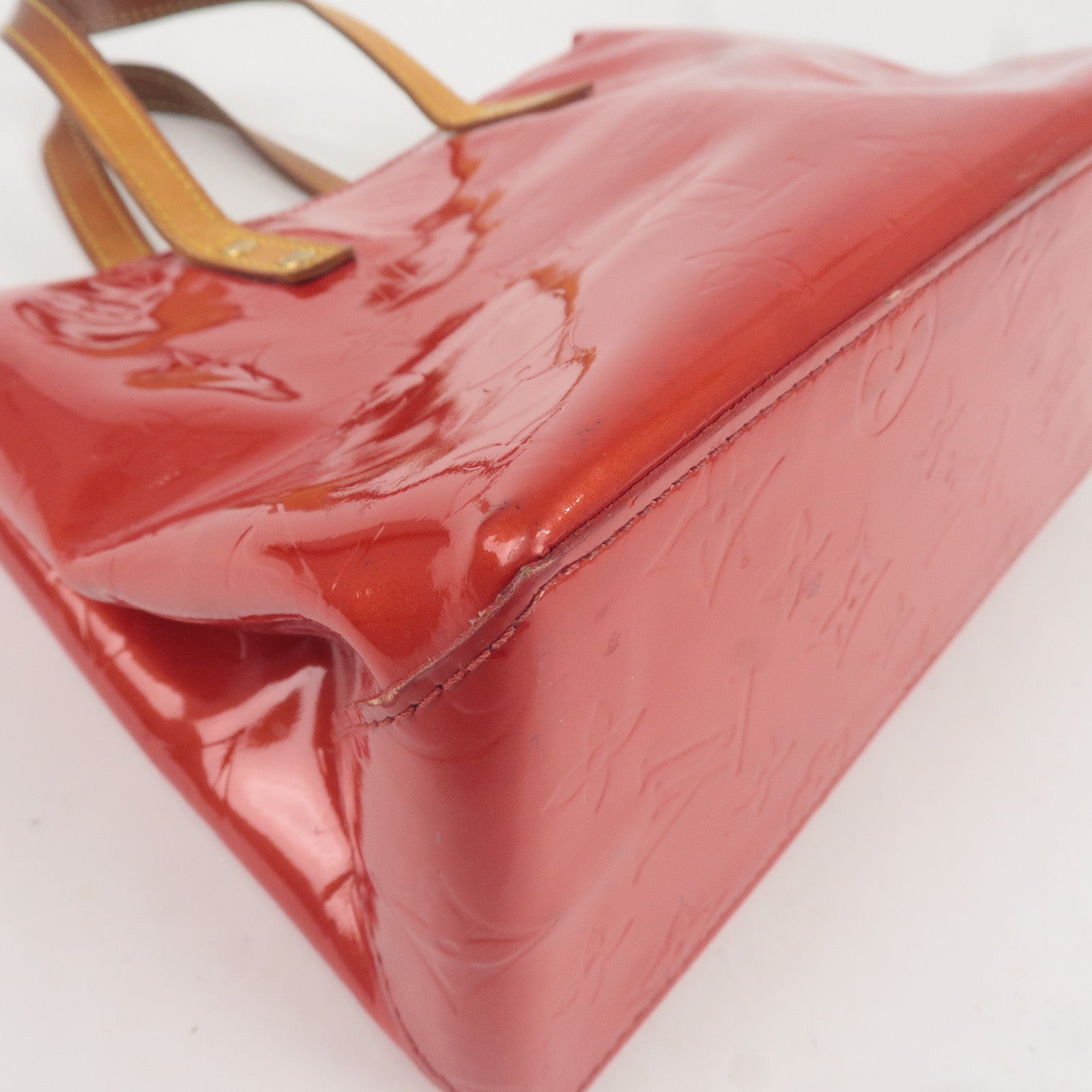 Louis Vuitton Monogram Vernis Lead PM Hand Bag Rouge M91088