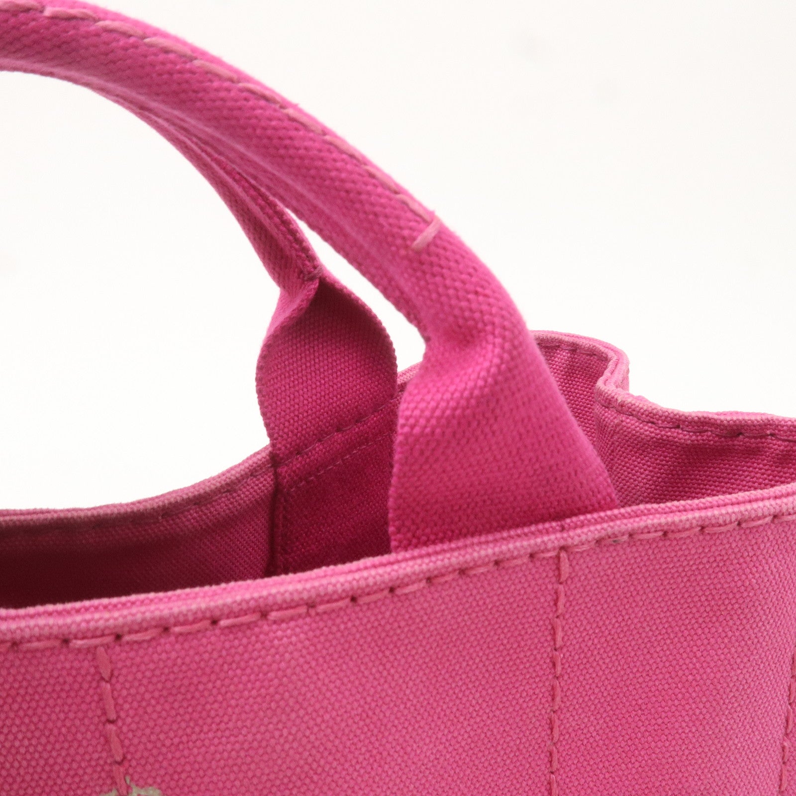 PRADA Logo Canapa Mini Canvas 2Way Shoulder Bag Pink B2439G