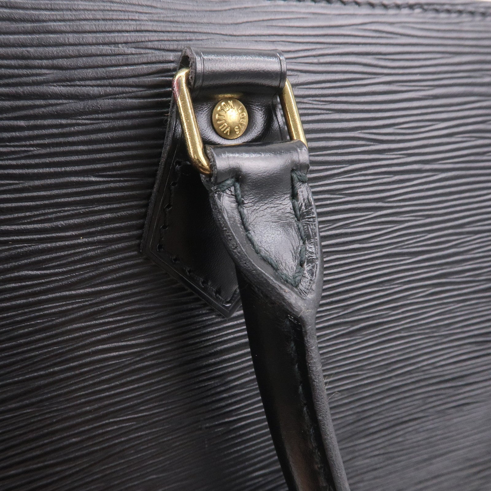 Louis Vuitton Epi Sac Plat Hand Bag Noir Black M59082