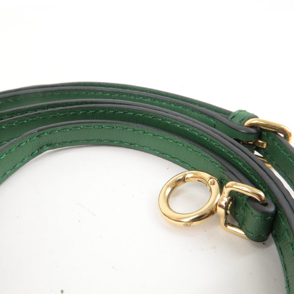 FENDI Micro Peekaboo Leather 2Way Bag Hand Bag Green 8M0355
