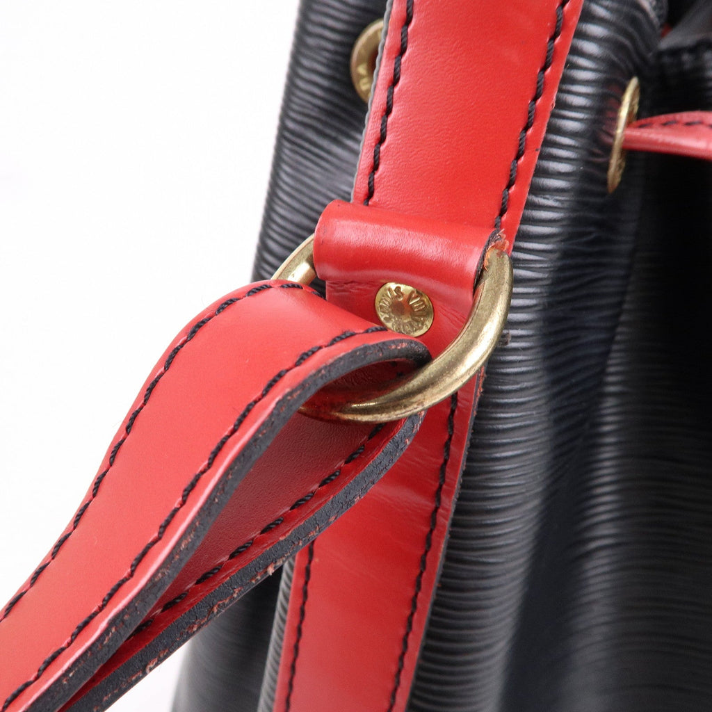 Louis Vuitton Epi Noe Shoulder Bag Noir Castilian Red M44017
