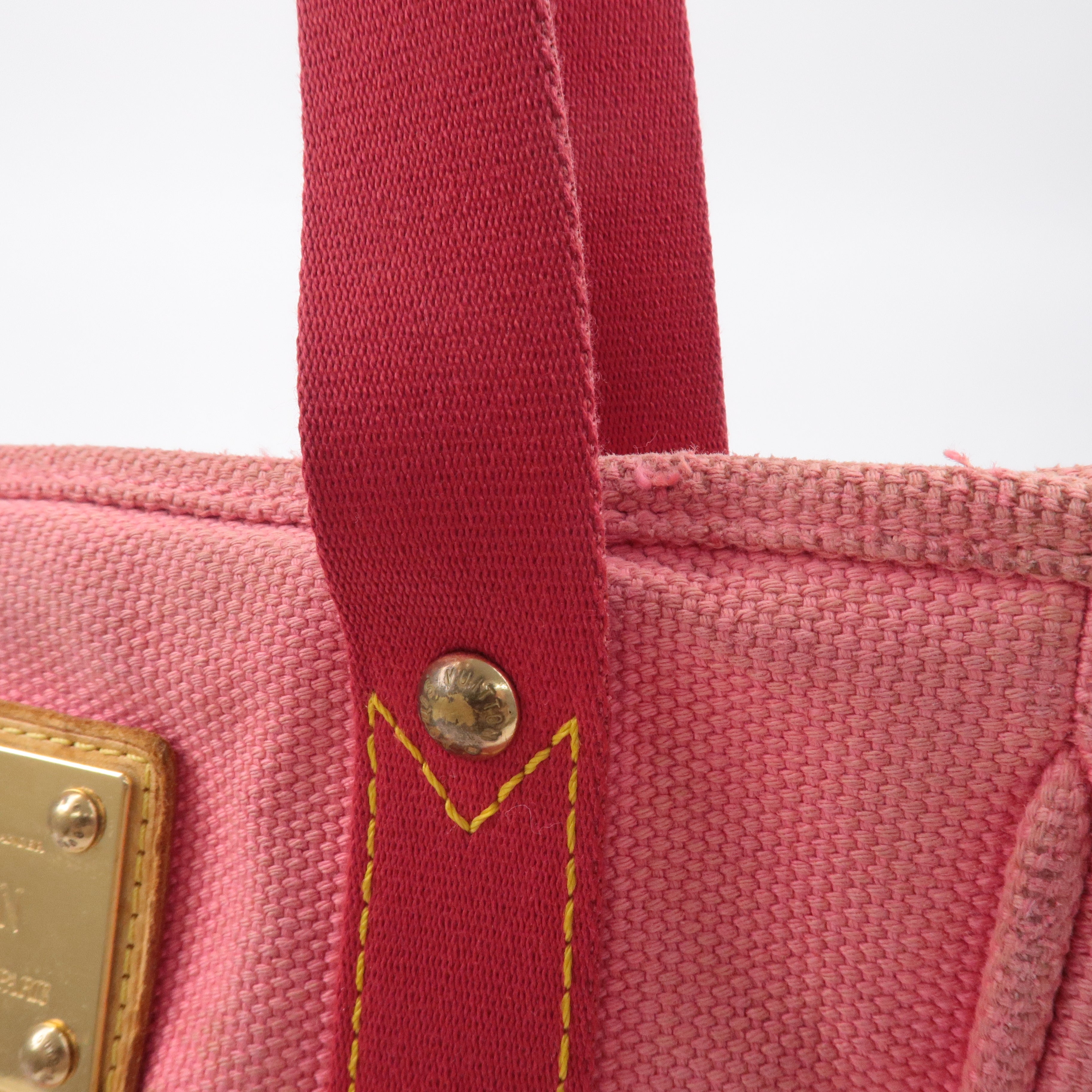 Louis Vuitton Antigua Cabas MM Canvas Tote Bag Rose M40085