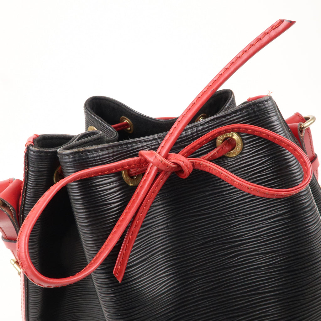 Louis Vuitton Epi Noe Shoulder Bag Noir Castilian Red M44017