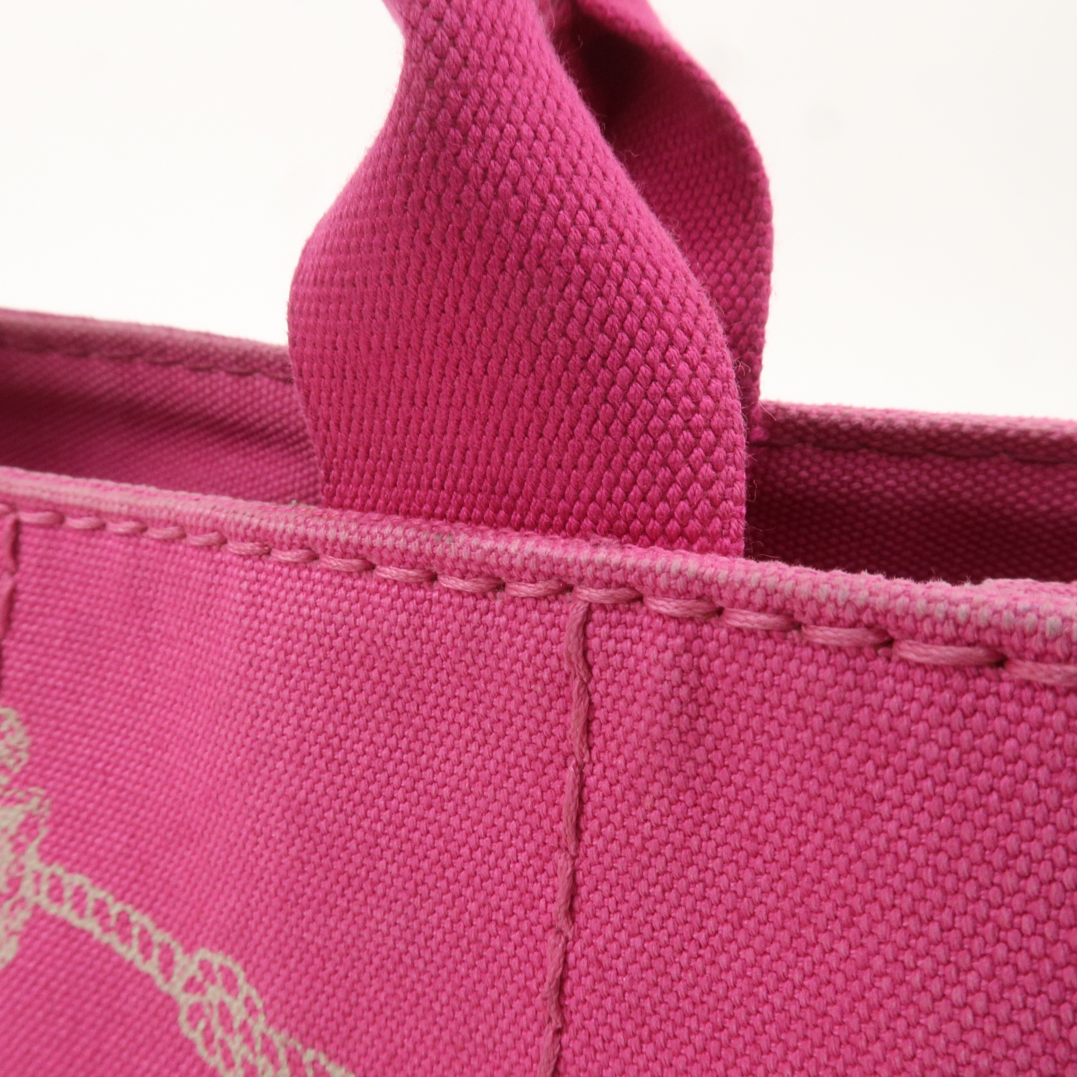 PRADA Canapa Mini Canvas Tote Bag Hand Bag Pink BN2439