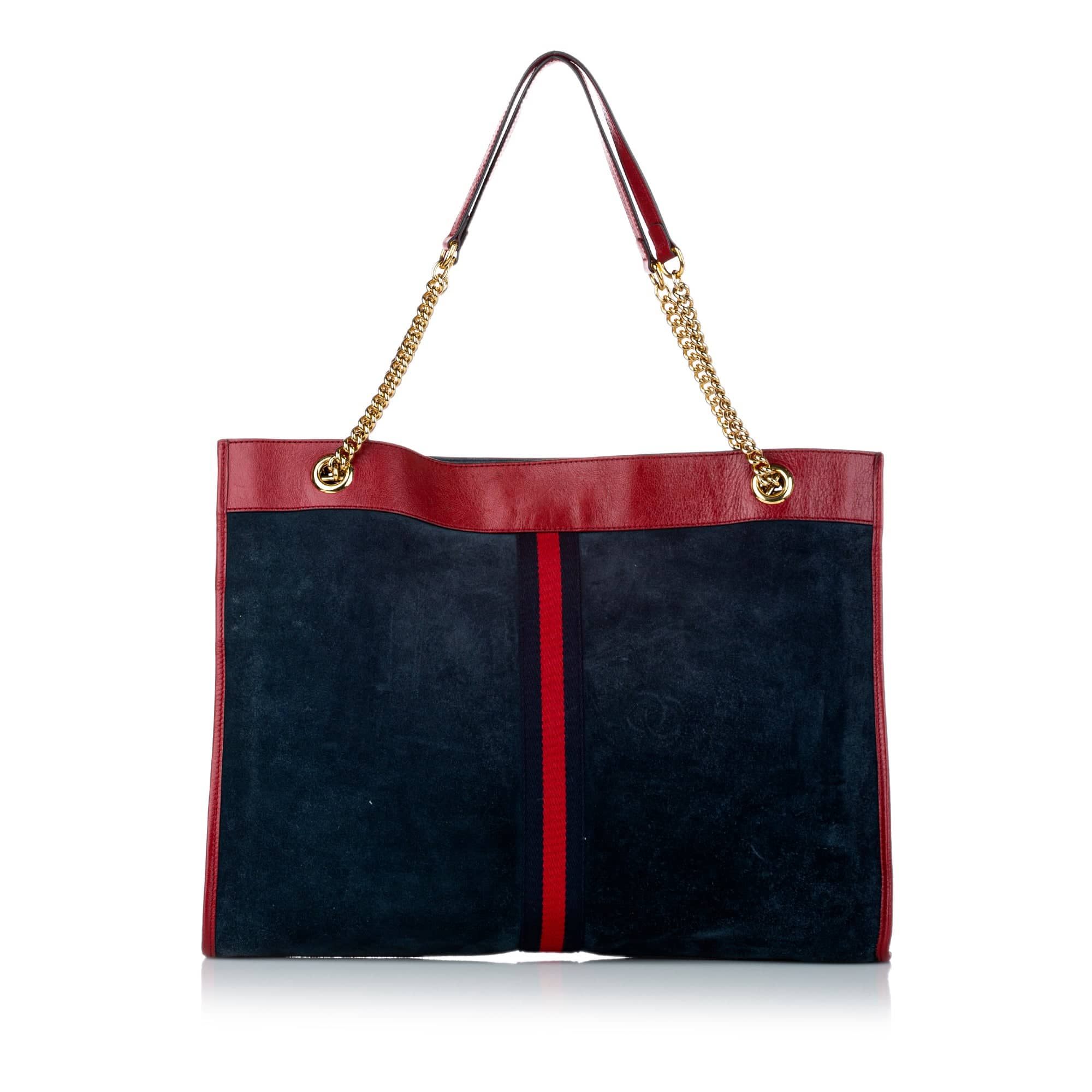 Gucci New York Rajah Large Tote Bag Blue Suede