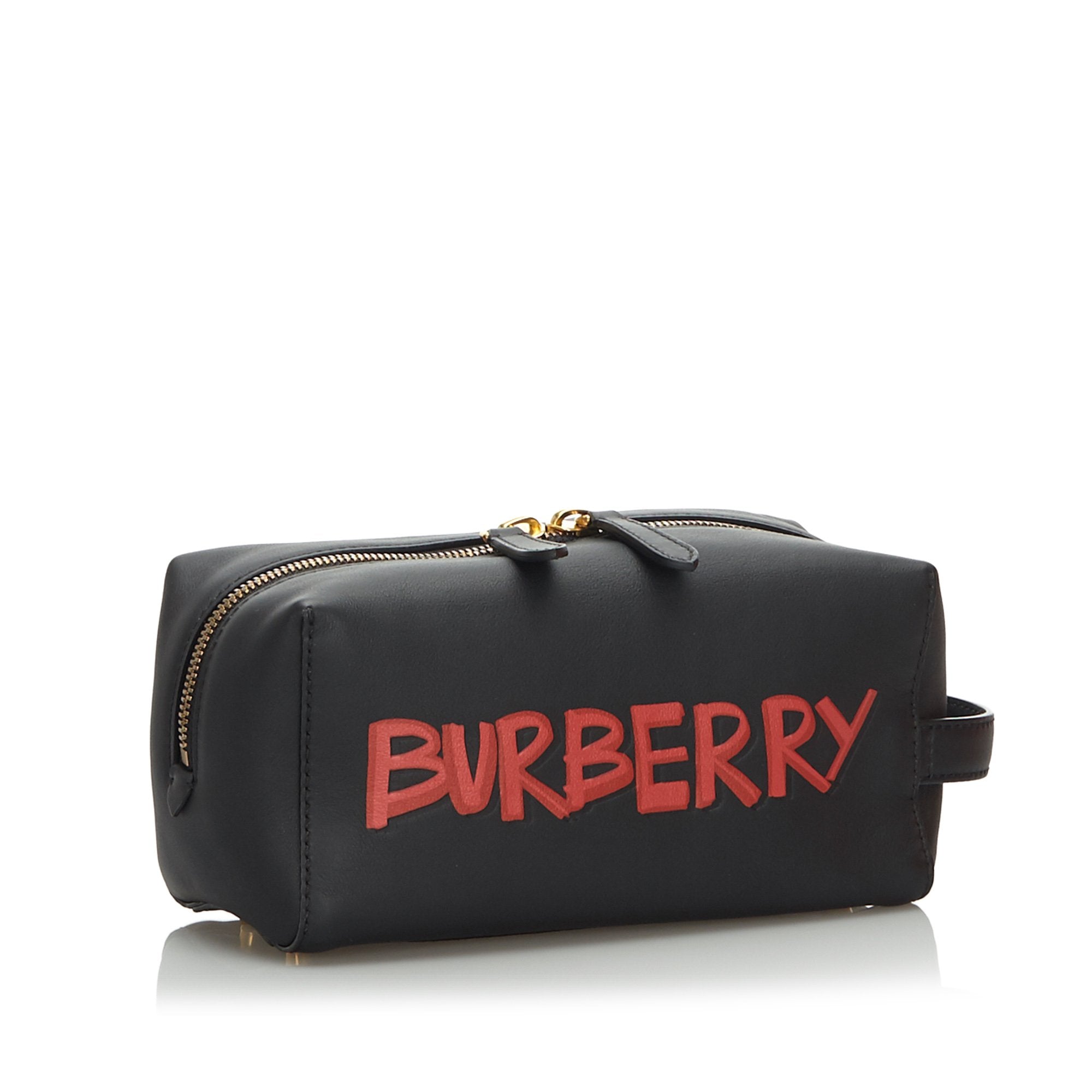 Pre-Loved Burberry Black Others Leather Graffiti Clutch Bag United Kingdom