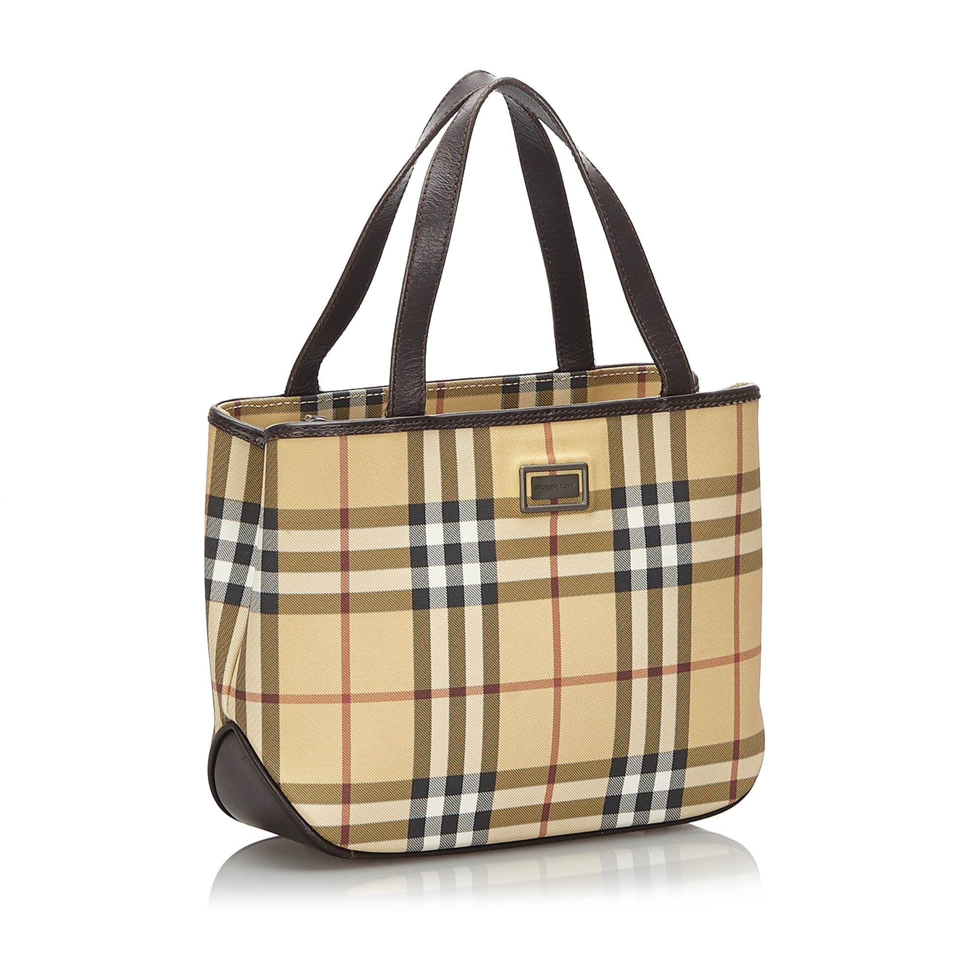Pre-Loved Burberry Black Canvas Fabric Nova Check Handbag United Kingdom