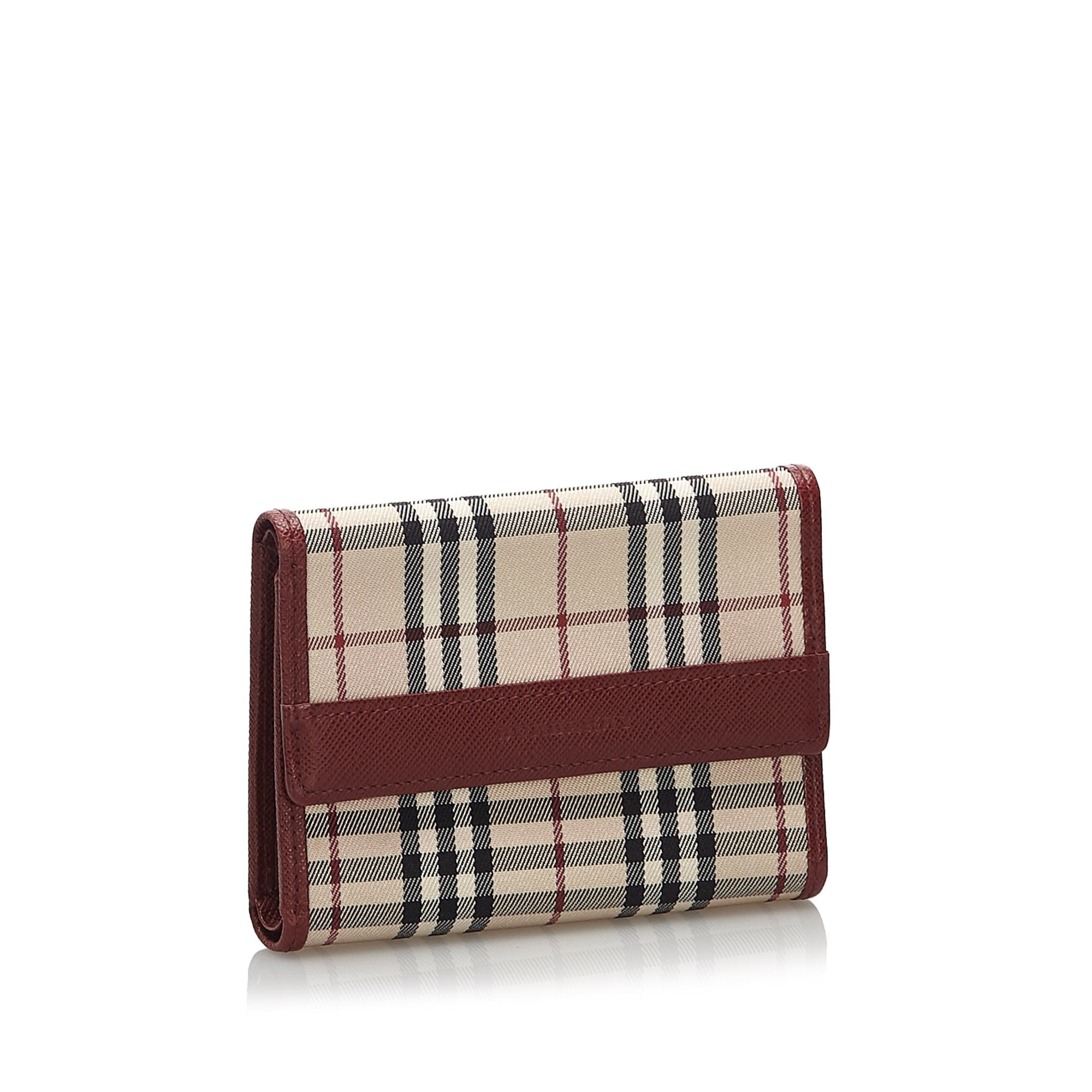 Pre-Loved Burberry Brown Others Leather House Check Canvas Wallet United Kingdom
