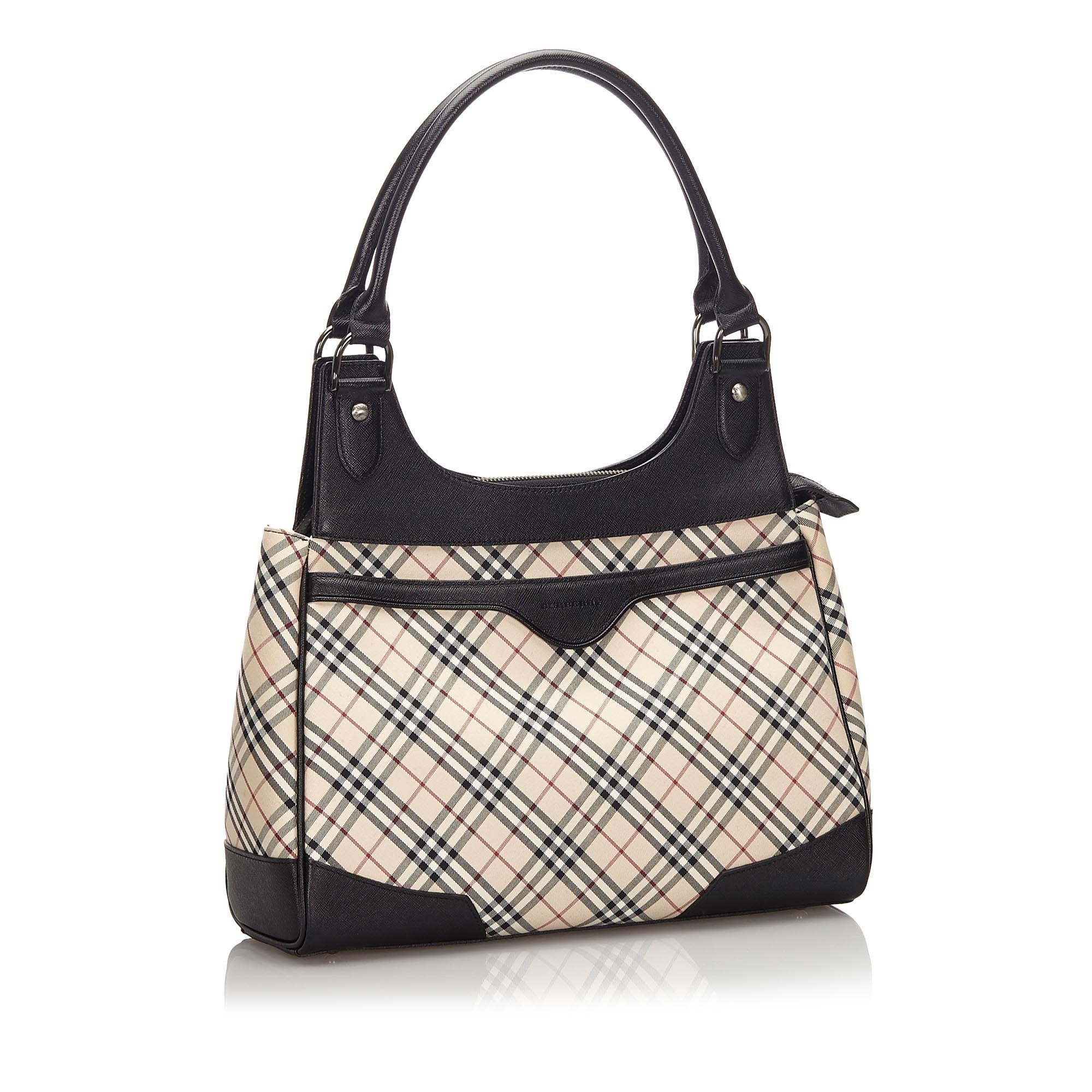 Pre-Loved Burberry Brown Nova Check Canvas Shoulder Bag United Kingdom