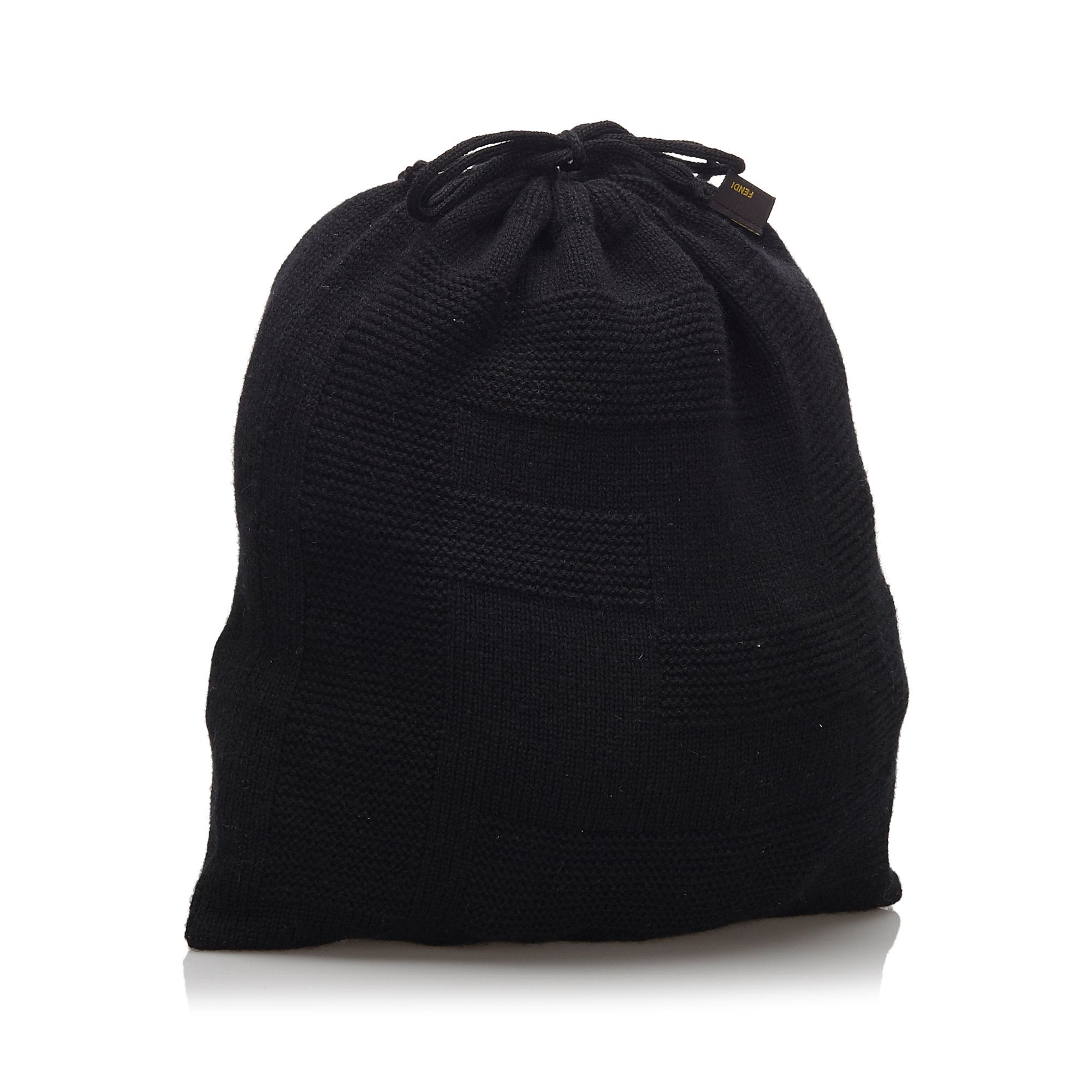 Pre-Loved Fendi Black Others Fabric Cashmere Pouch Italy