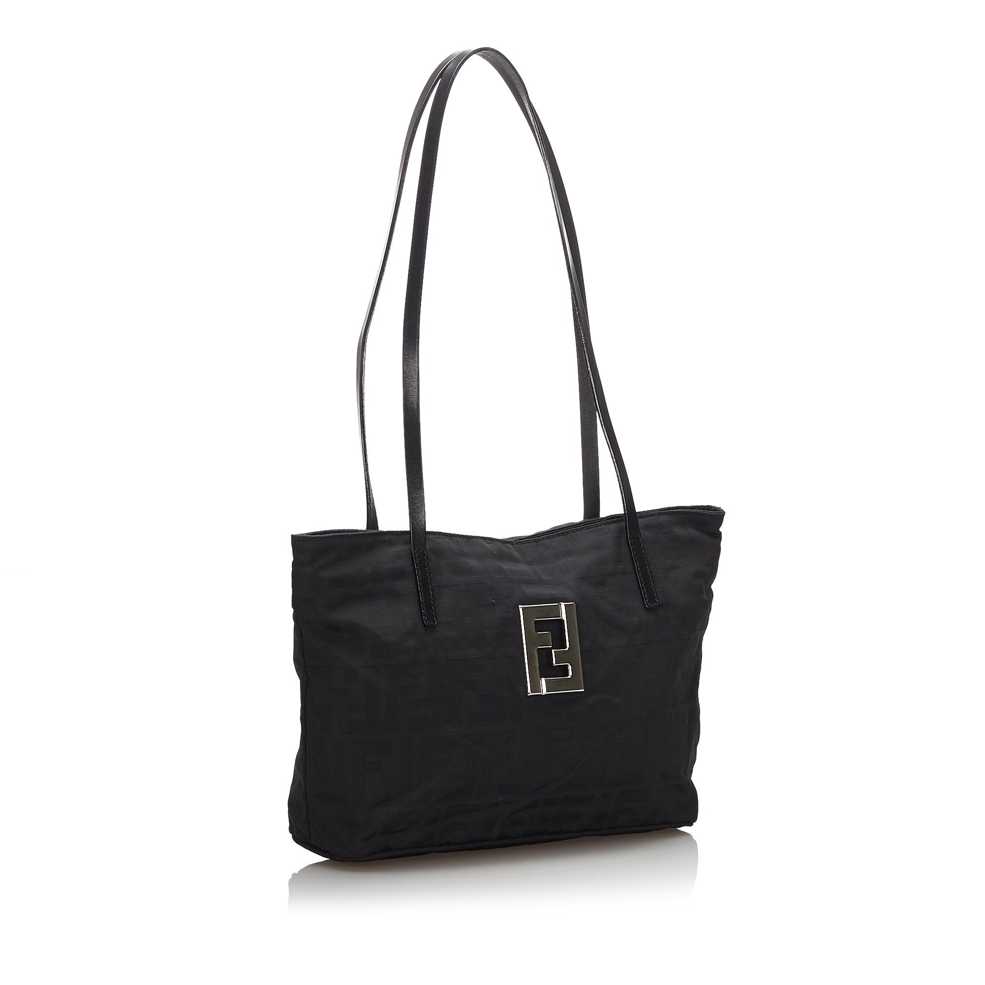 Pre-Loved Fendi Black Nylon Fabric Zucca Tote Bag Italy