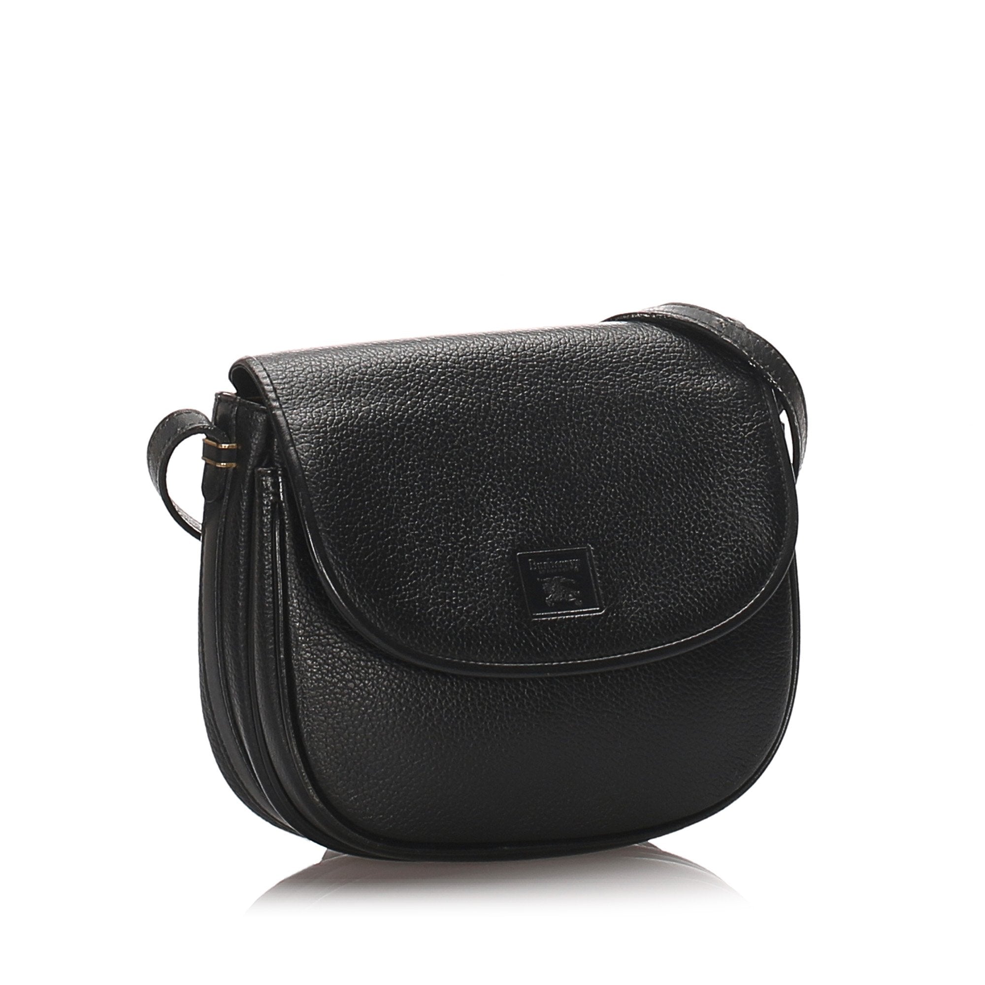 Pre-Loved Burberry Black Calf Leather Crossbody Bag United Kingdom