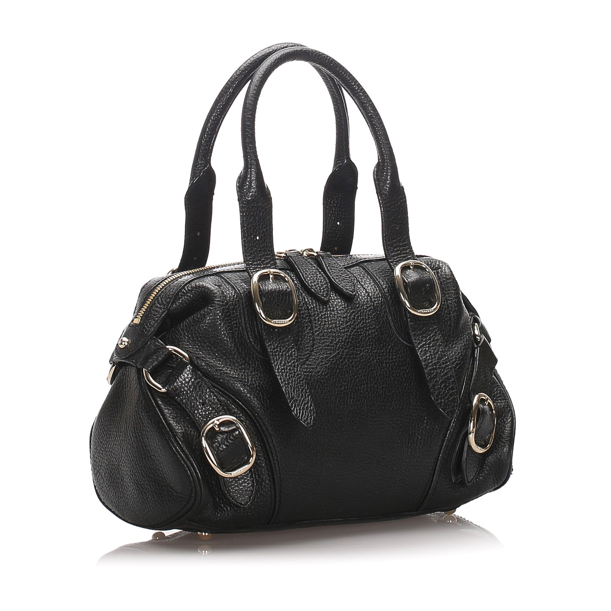 Pre-Loved Burberry Black Calf Leather Handbag United Kingdom