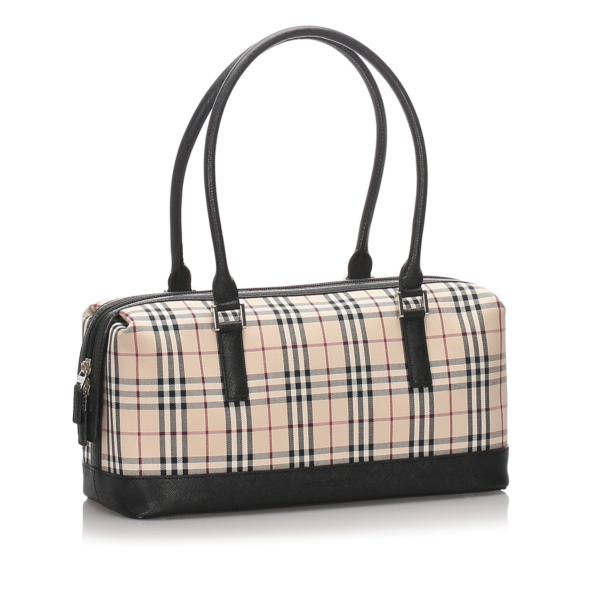 Pre-Loved Burberry Brown House Check Canvas Shoulder Bag United Kingdom