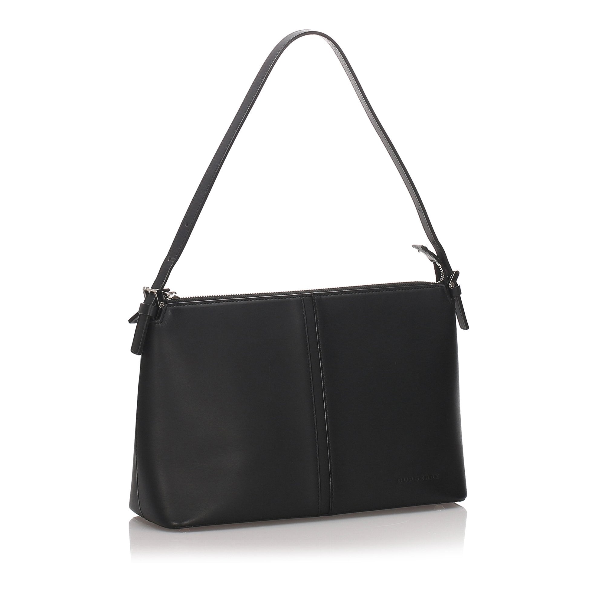 Pre-Loved Burberry Black Calf Leather Shoulder Bag United Kingdom