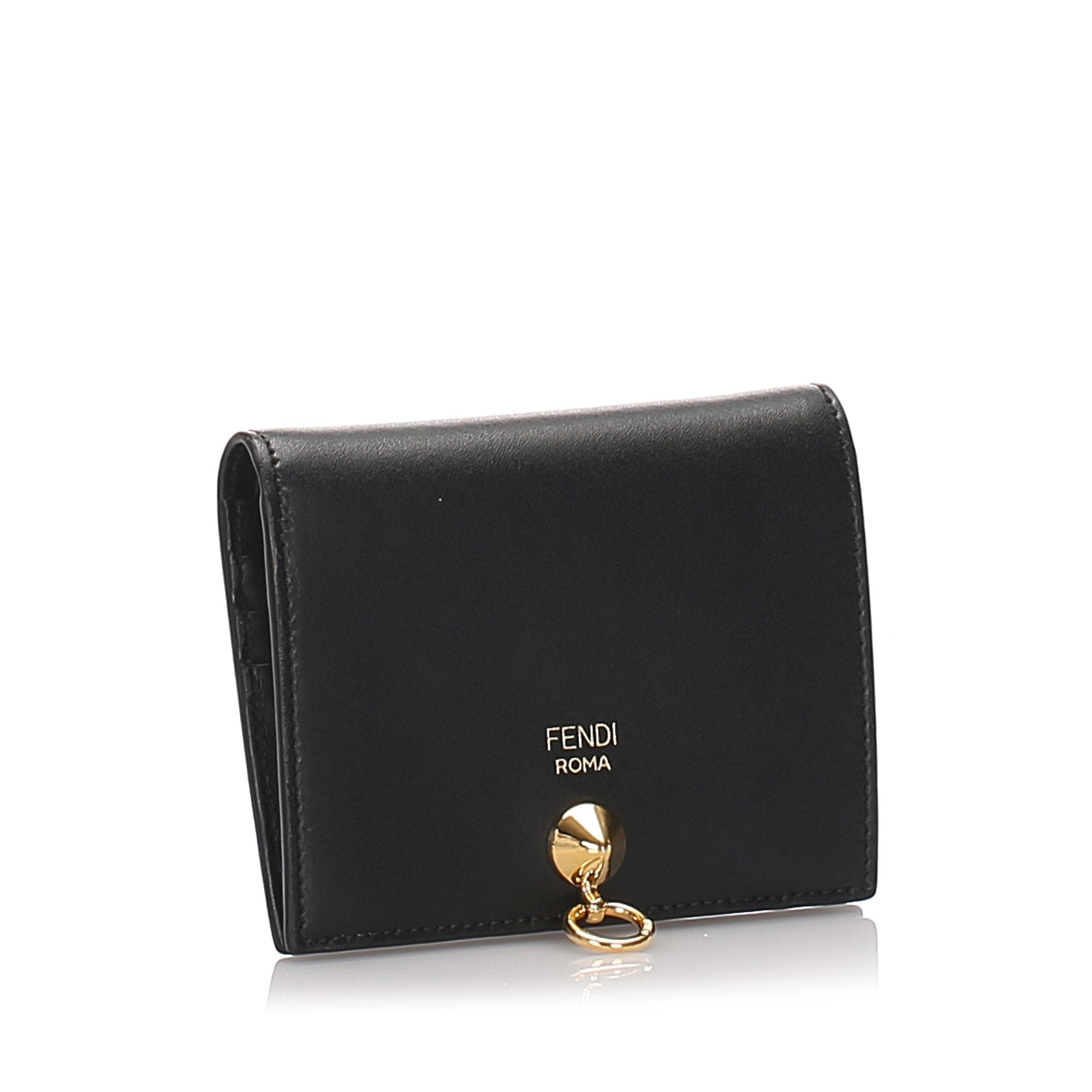 Pre-Loved Fendi Black Calf Leather Bifold Wallet Italy