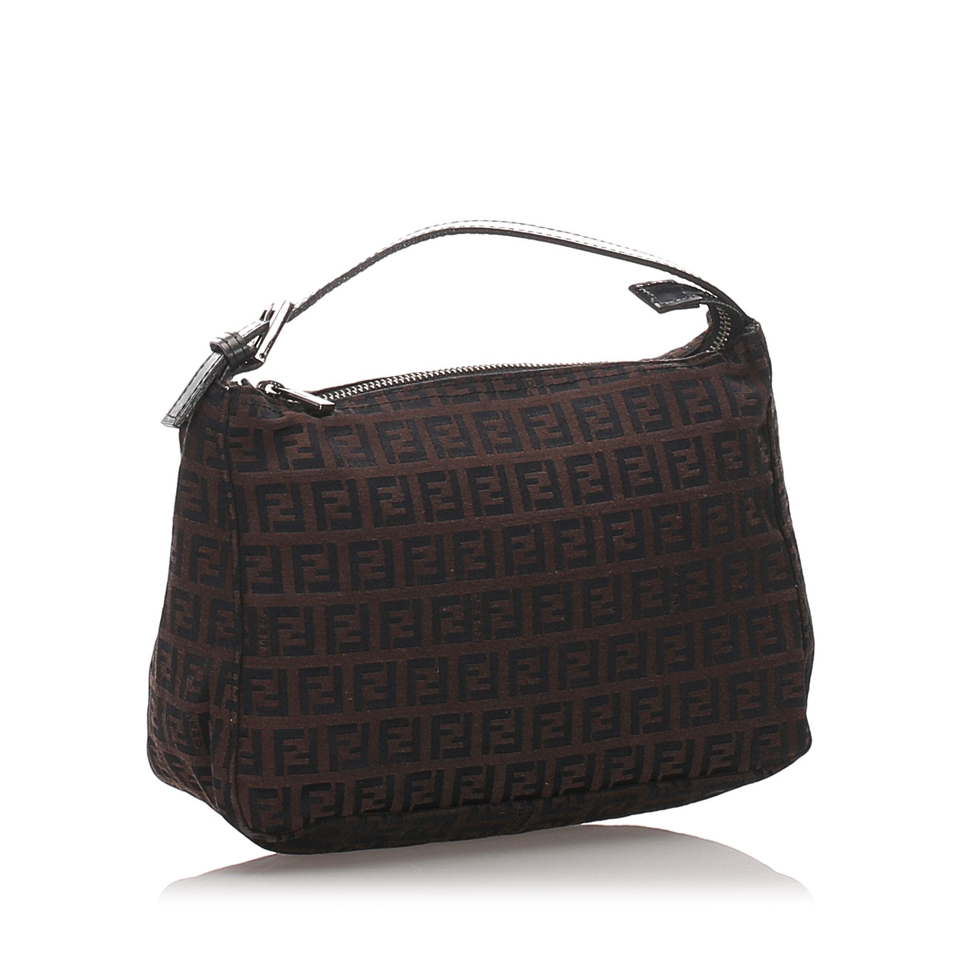 Pre-Loved Fendi Brown Dark Canvas Fabric Zucchino Handbag Italy