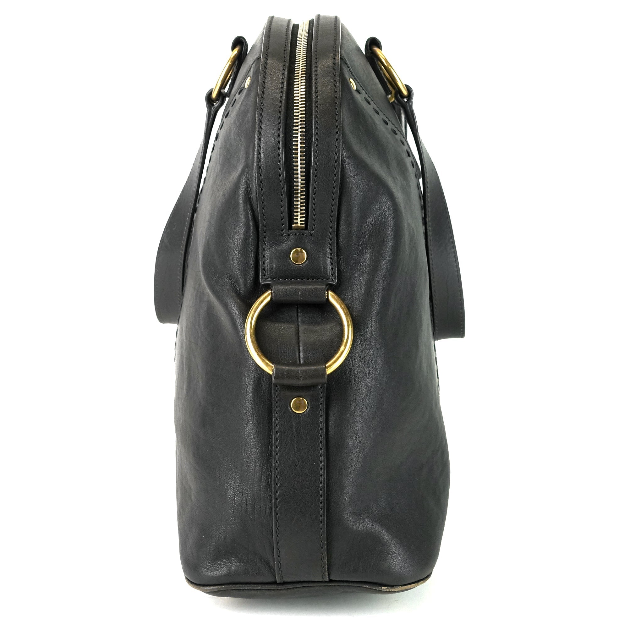 SAINT LAURENT Muse Oversized Gray Leather Bag