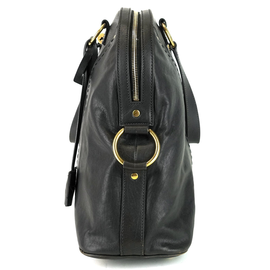 SAINT LAURENT Muse Oversized Gray Leather Bag