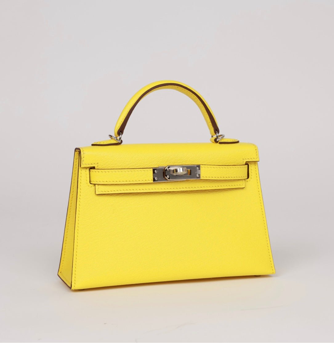 Hermes Jaune Citron Chevre Kelly 20cm PHW