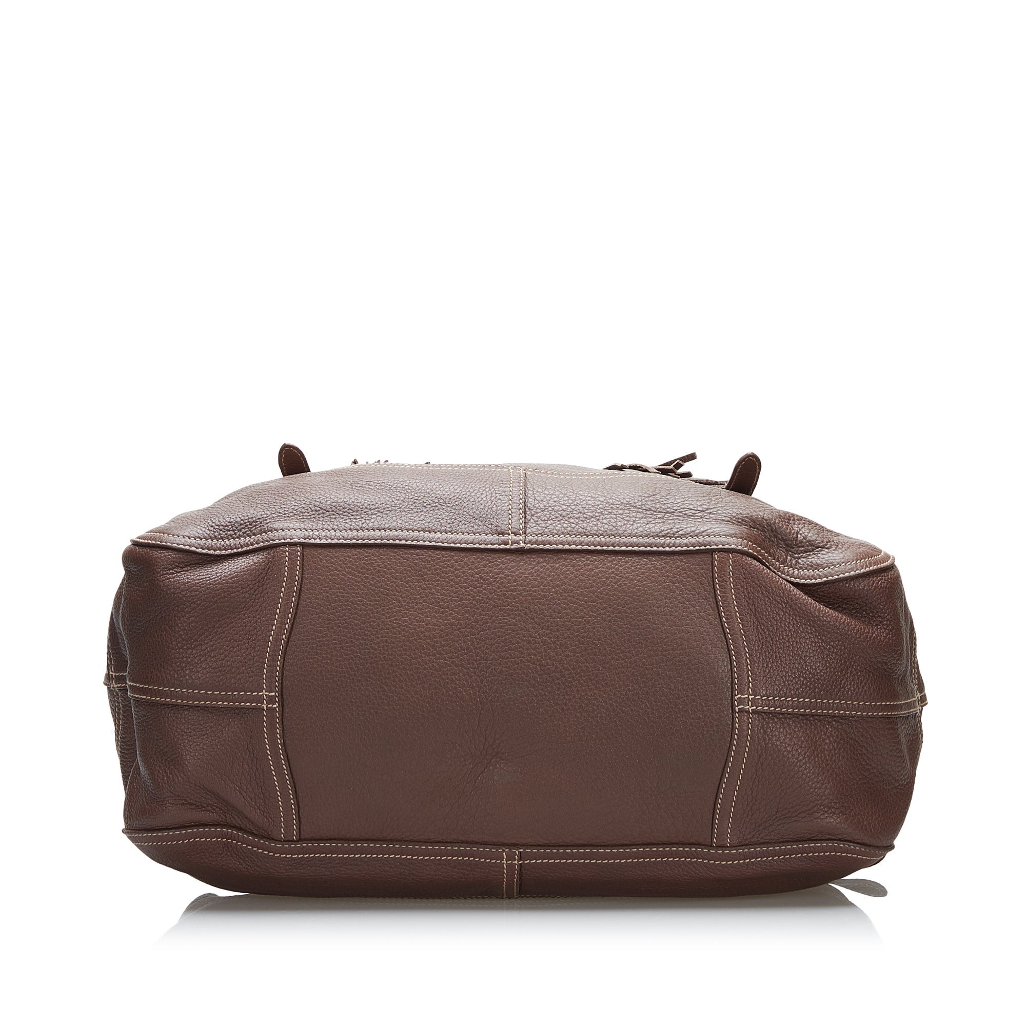 PRADA Cervo Drawstring Leather Tote Tote Bag