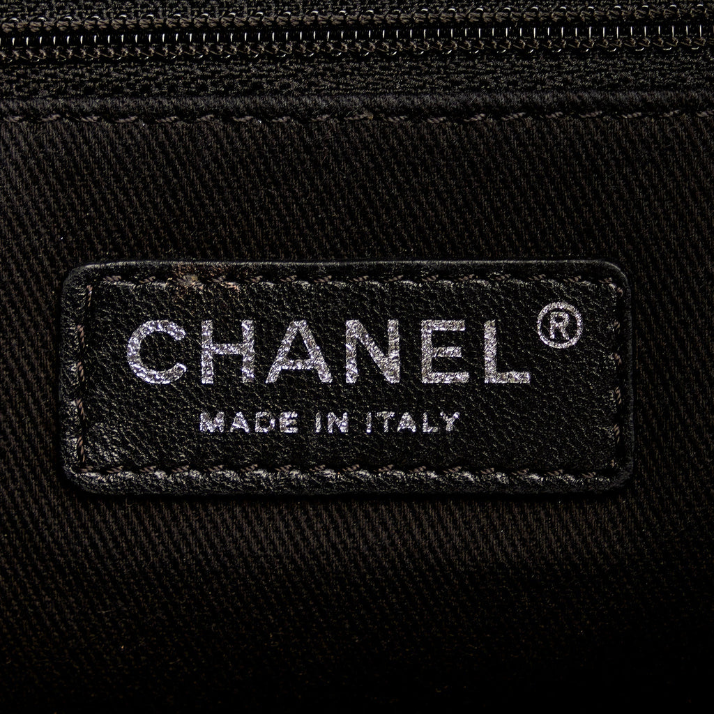 Black Chanel CC Perforated Leather Tote Bag