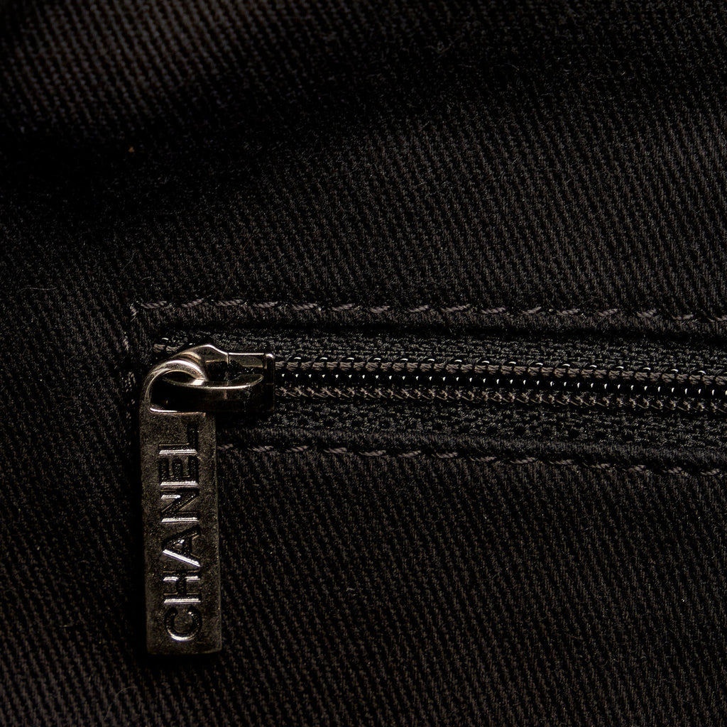 Black Chanel CC Perforated Leather Tote Bag