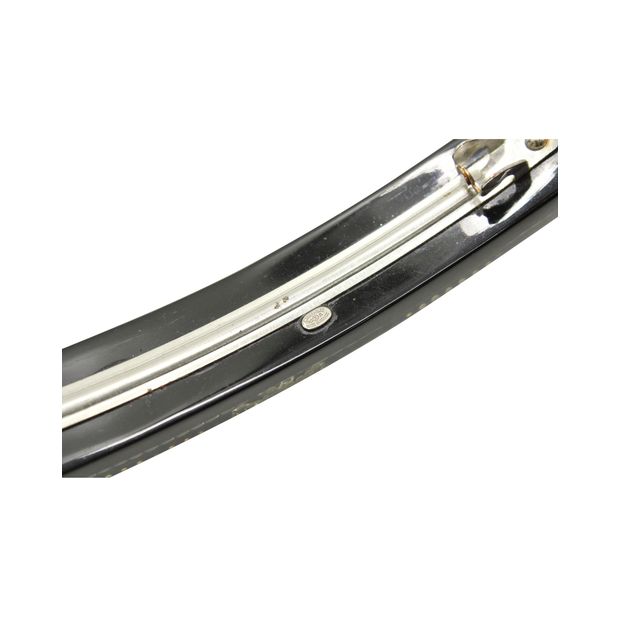 CHANEL Black Hair Barrette With Pearl Cc Logo