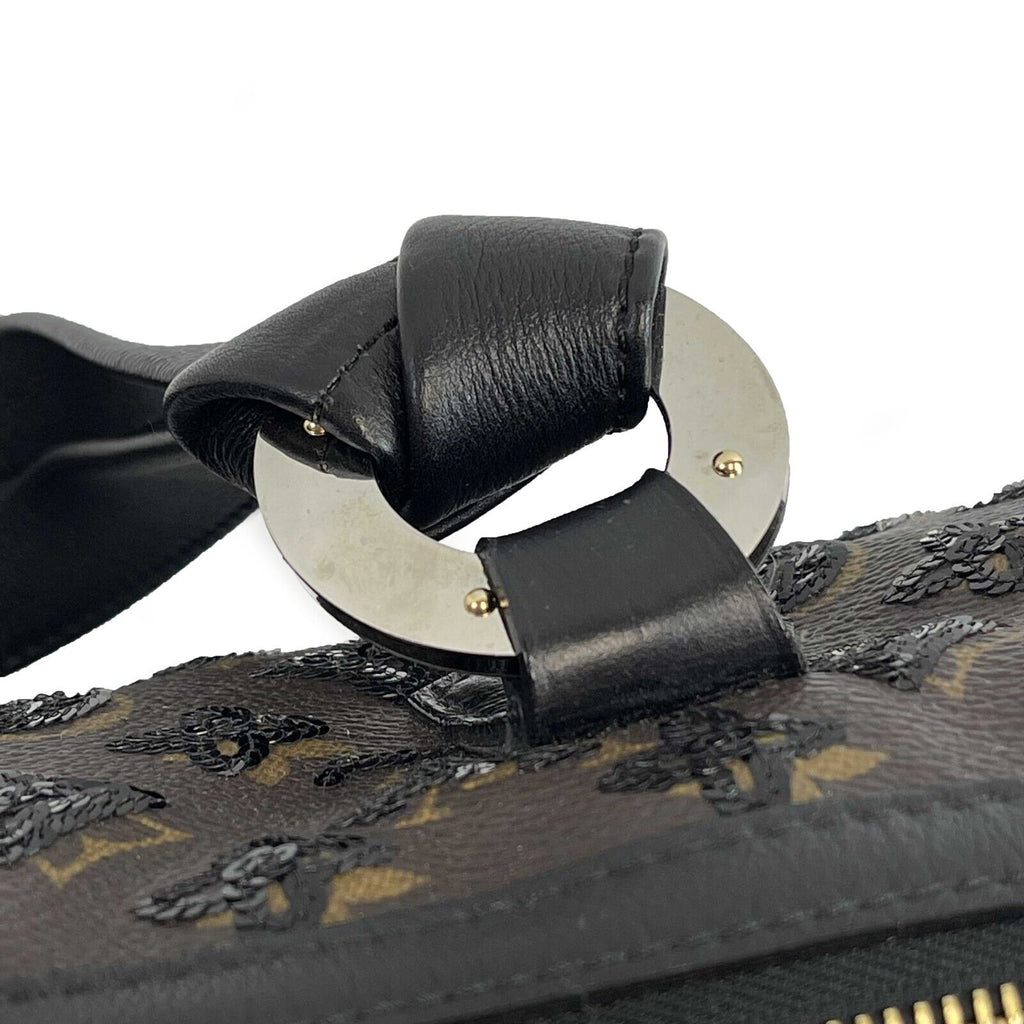 LOUIS VUITTON Monogram speedy 30 eclipse black sequined Brown Black Handbag