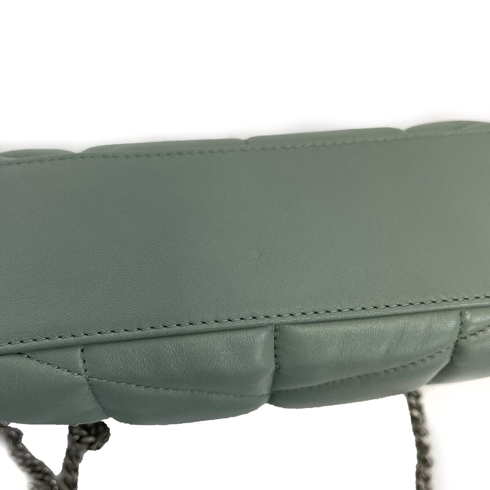 SAINT LAURENT - Puffer Mint Quilted Leather Mint Green / Silver Toy Crossbody