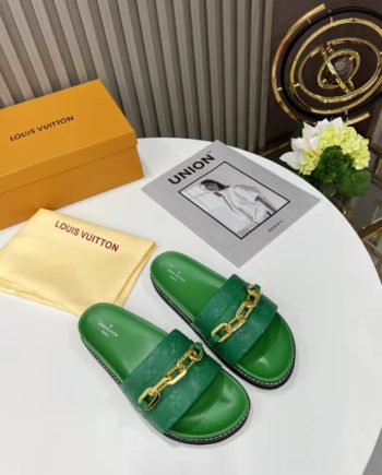 louis vuitton Sunset Flat Comfort Mule Green For Women 1A9RAK