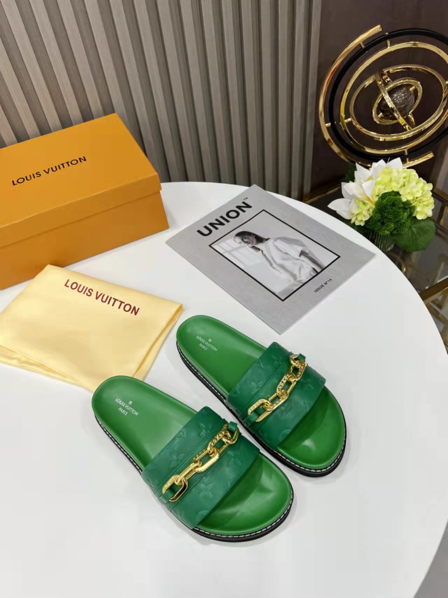 louis vuitton Sunset Flat Comfort Mule Green For Women 1A9RAK