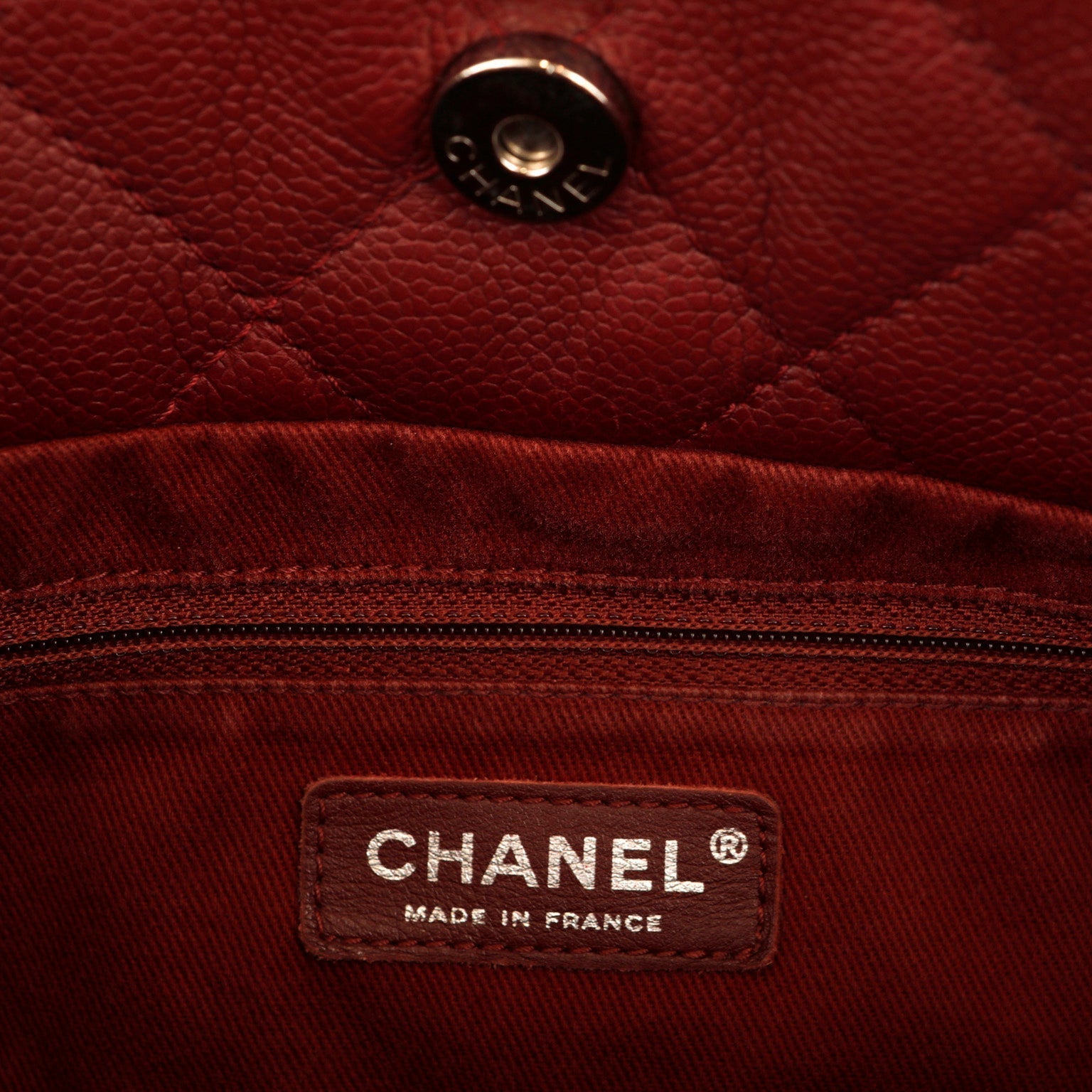 Chanel Red Caviar Leather Tote w/ Silver Hardware