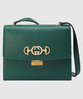 Gucci Zumi Grainy Leather Small Shoulder Bag Dark Green