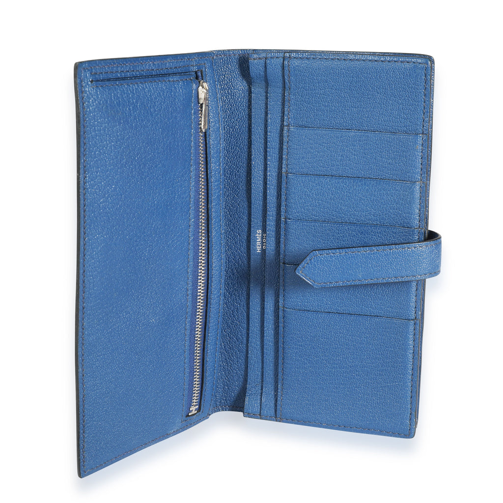 Hermès Bleu Izmir & Bleu Saphir Chévre Leather Béarn Wallet PHW