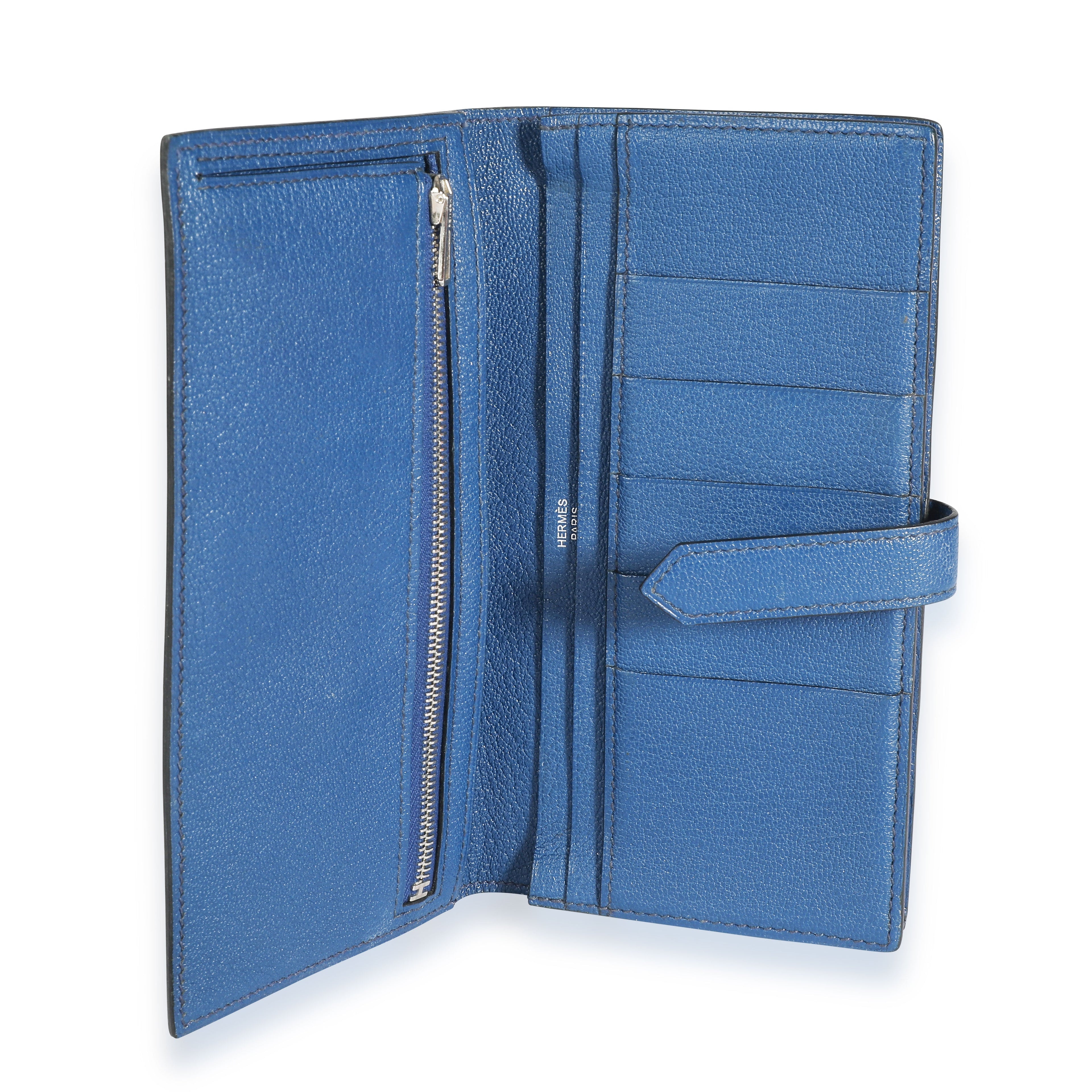 Hermès Bleu Izmir & Bleu Saphir Chévre Leather Béarn Wallet PHW