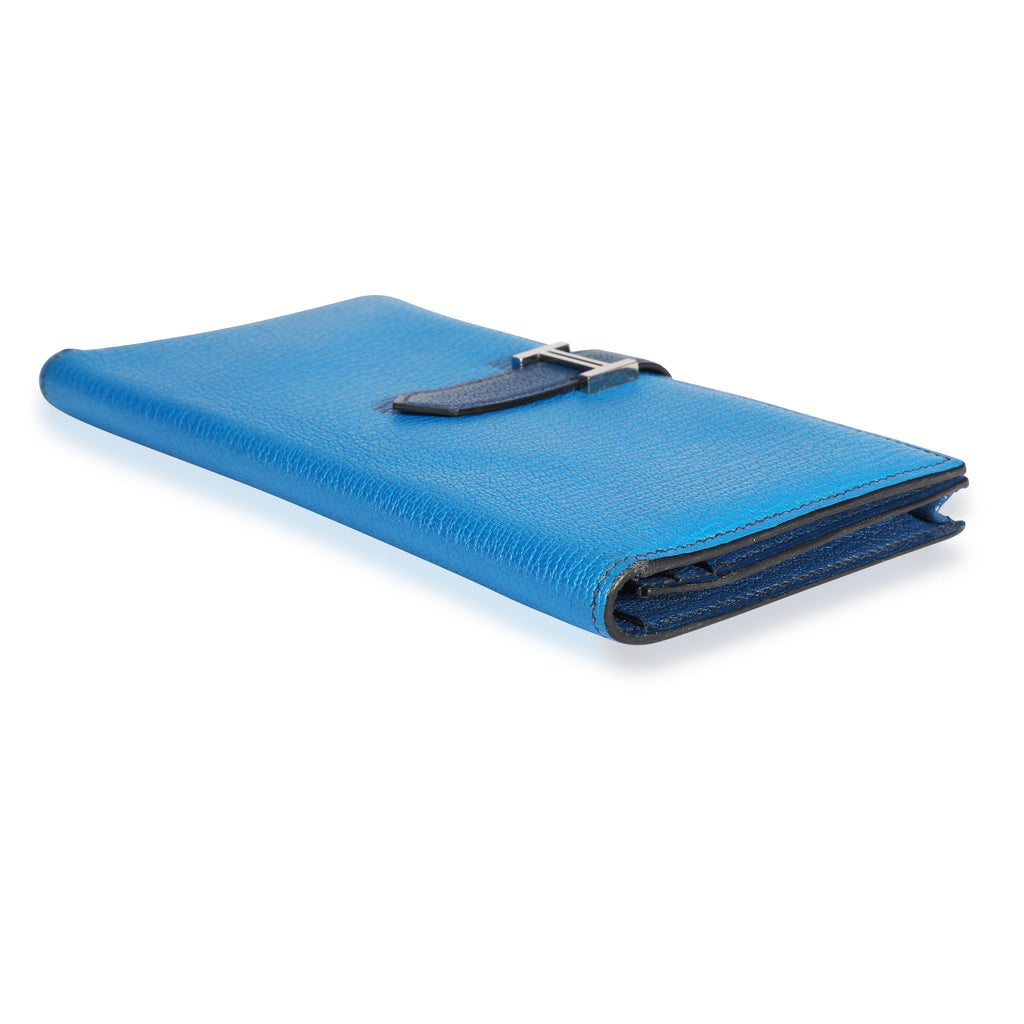 Hermès Bleu Izmir & Bleu Saphir Chévre Leather Béarn Wallet PHW