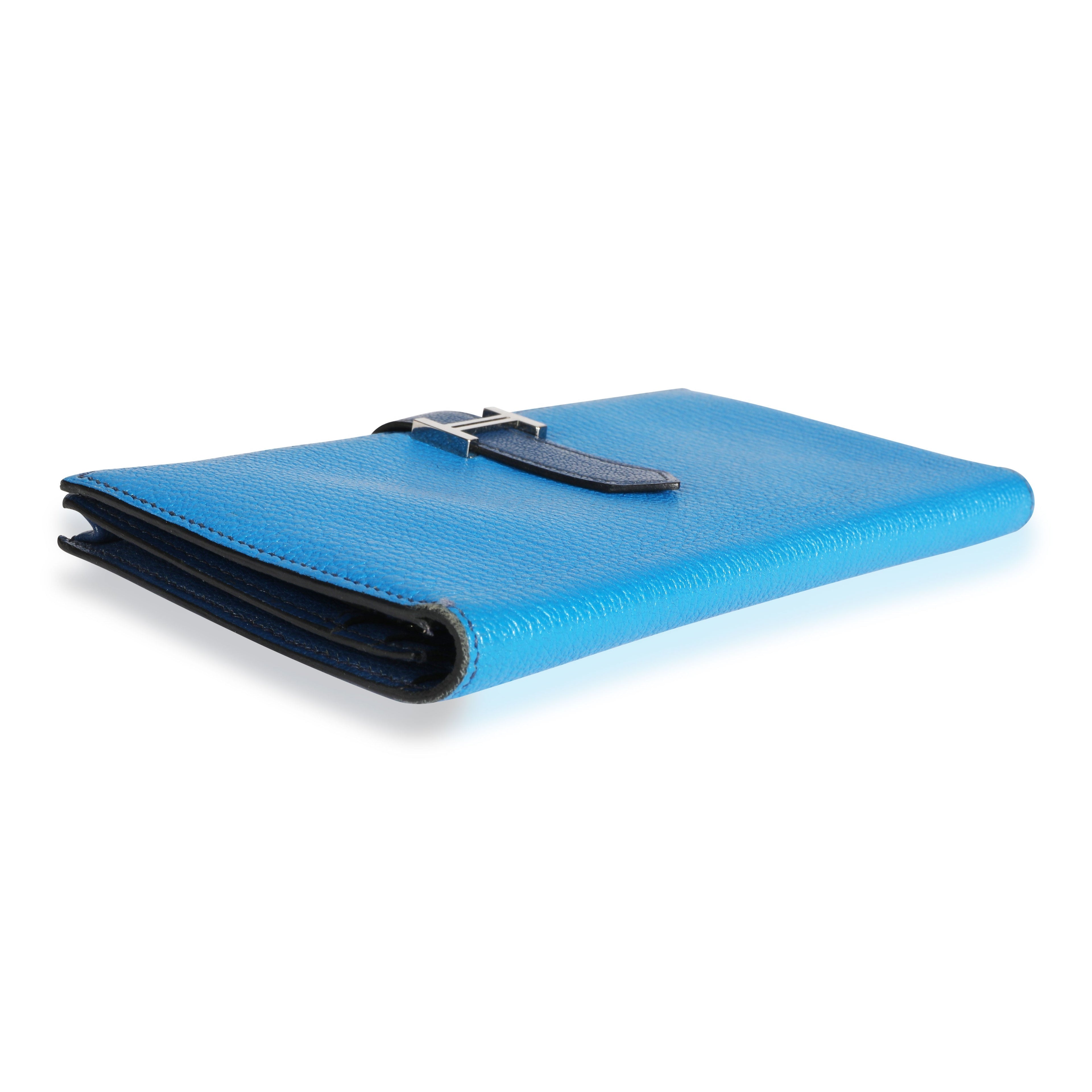Hermès Bleu Izmir & Bleu Saphir Chévre Leather Béarn Wallet PHW