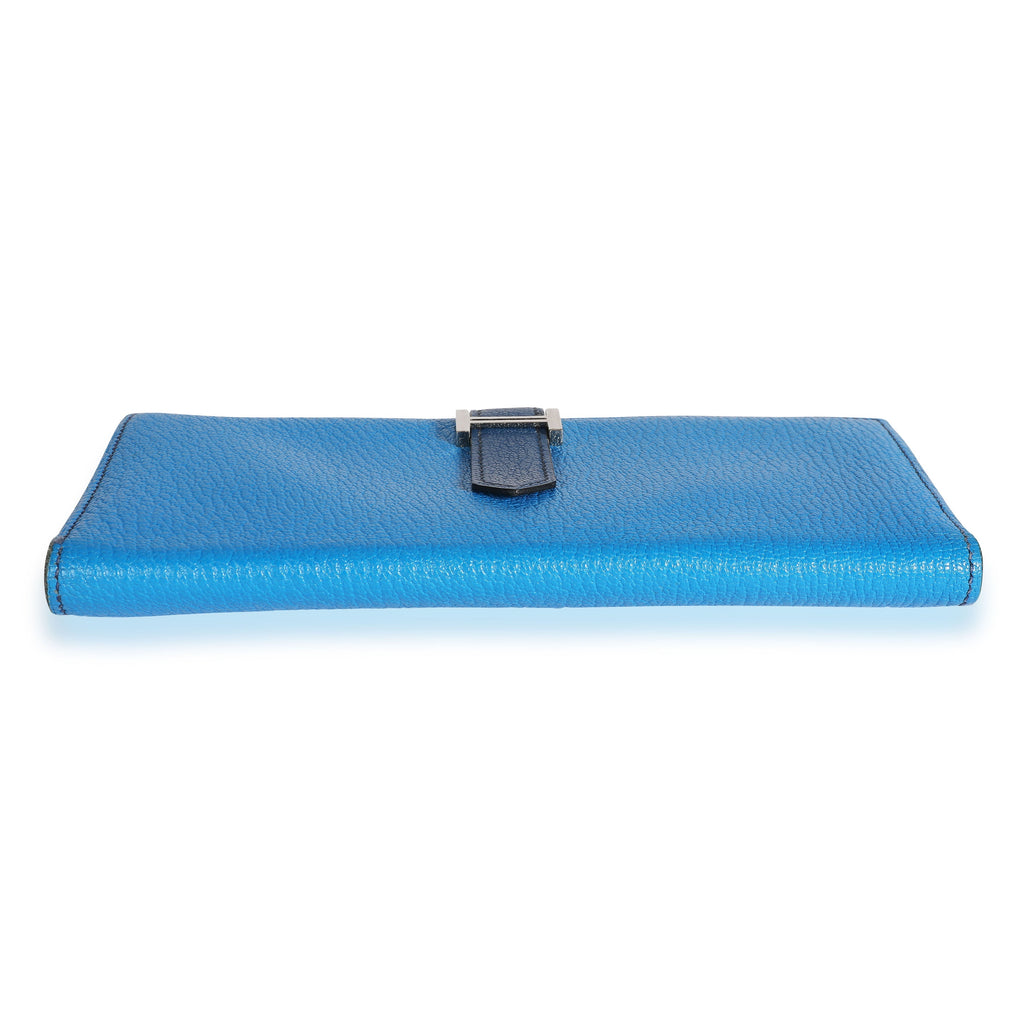 Hermès Bleu Izmir & Bleu Saphir Chévre Leather Béarn Wallet PHW