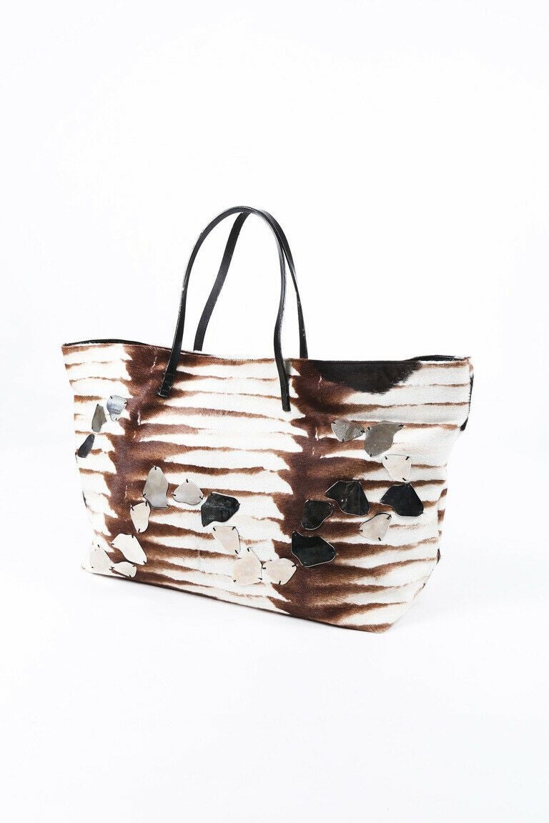 Vintage Fendi Mirrored Calf Hair Shopping Tote
