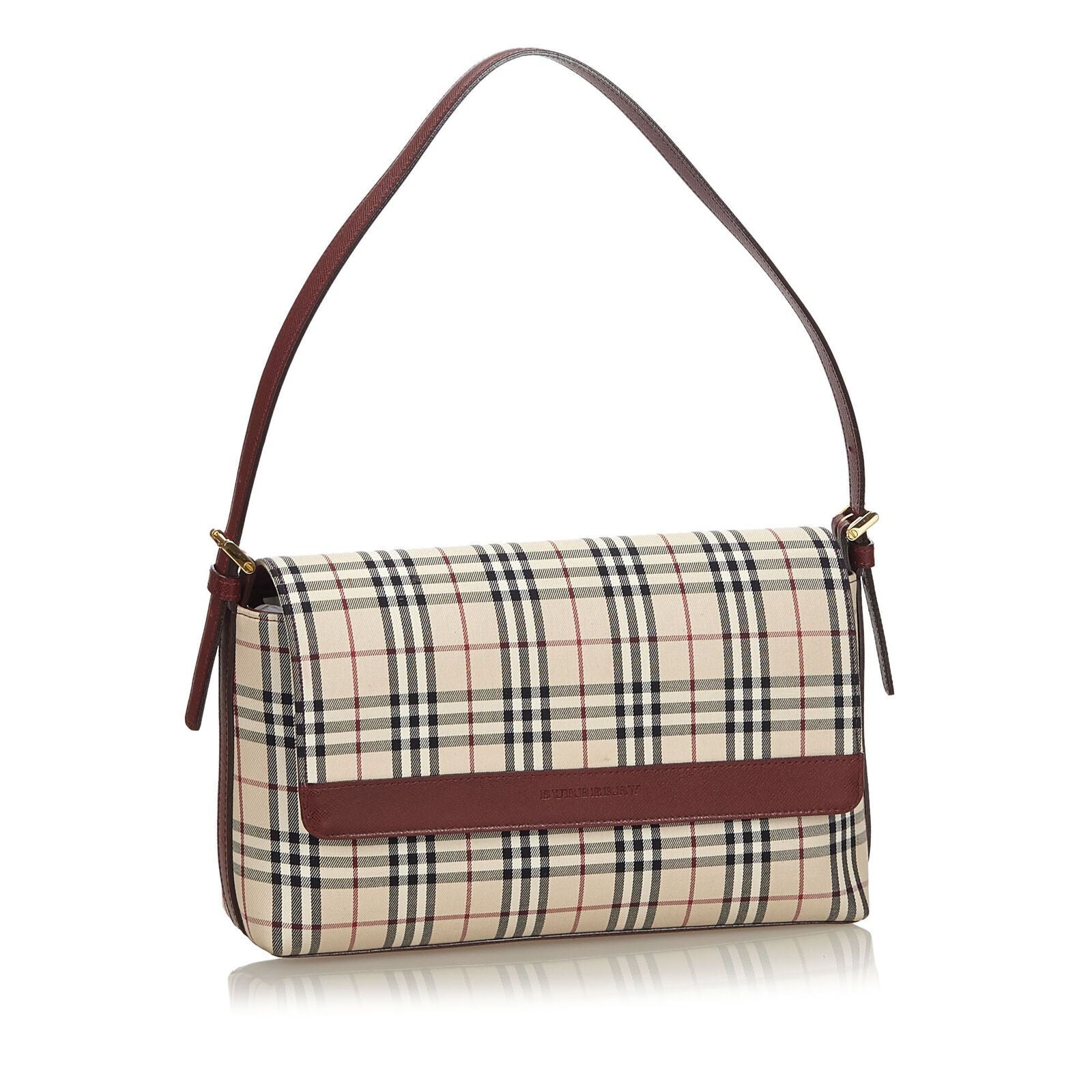 Pre-Loved Burberry Brown House Check Canvas Shoulder Bag United Kingdom