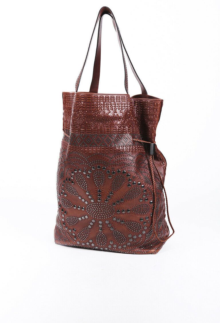 Gucci Studded Leather Drawstring Tote Bag