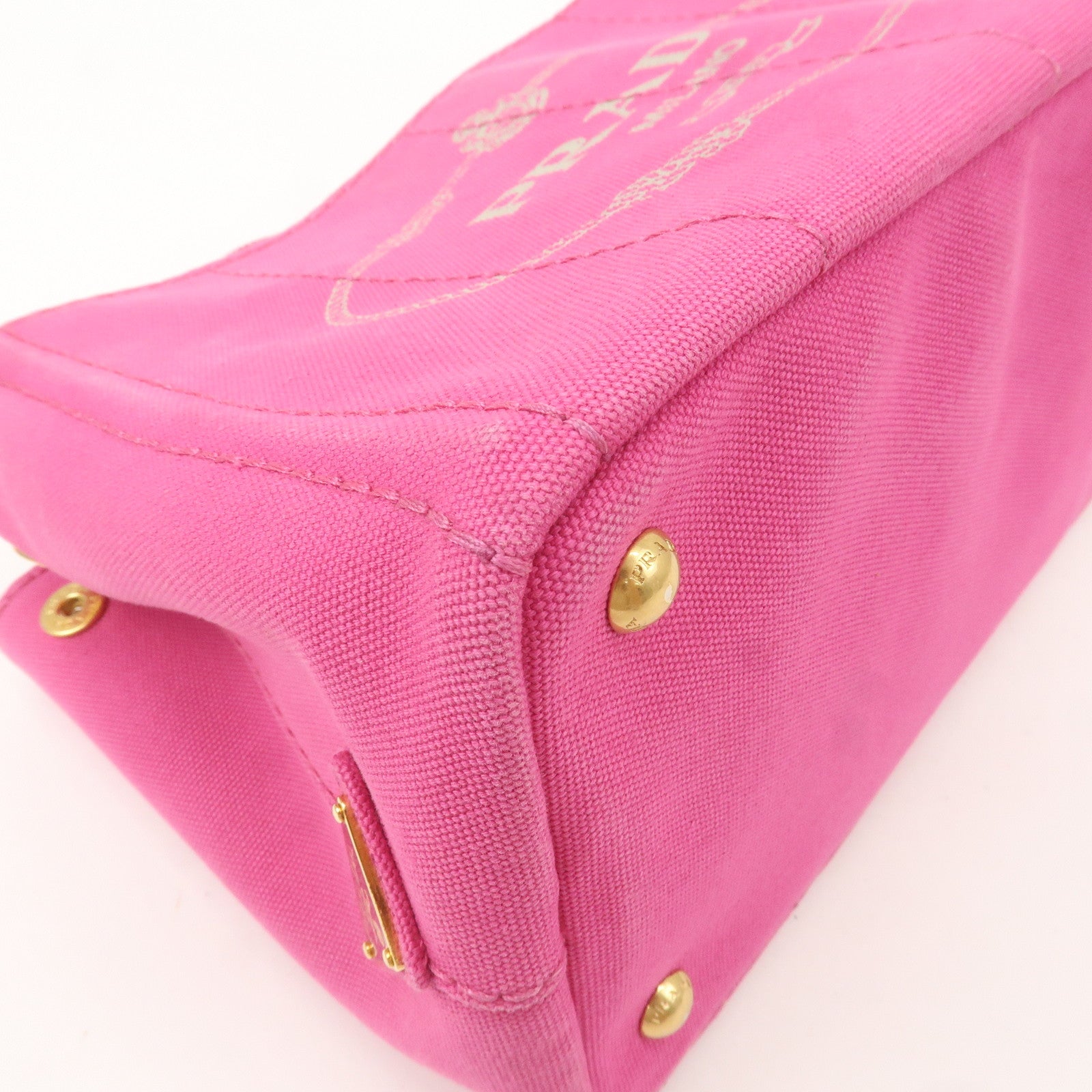 PRADA Logo Canapa Mini Canvas 2Way Shoulder Bag Pink B2439G