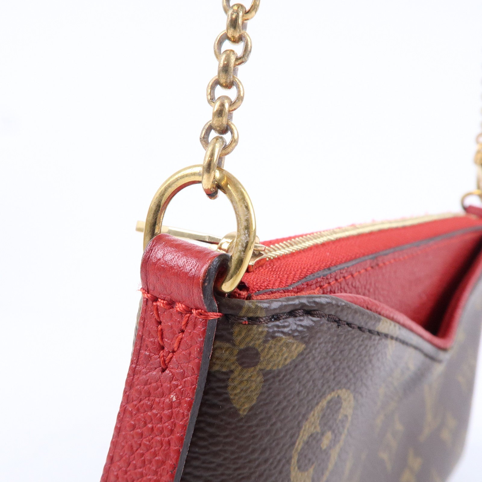 Louis Vuitton Monogram Pallas Clutch 2 Way Bag Cerise M41638