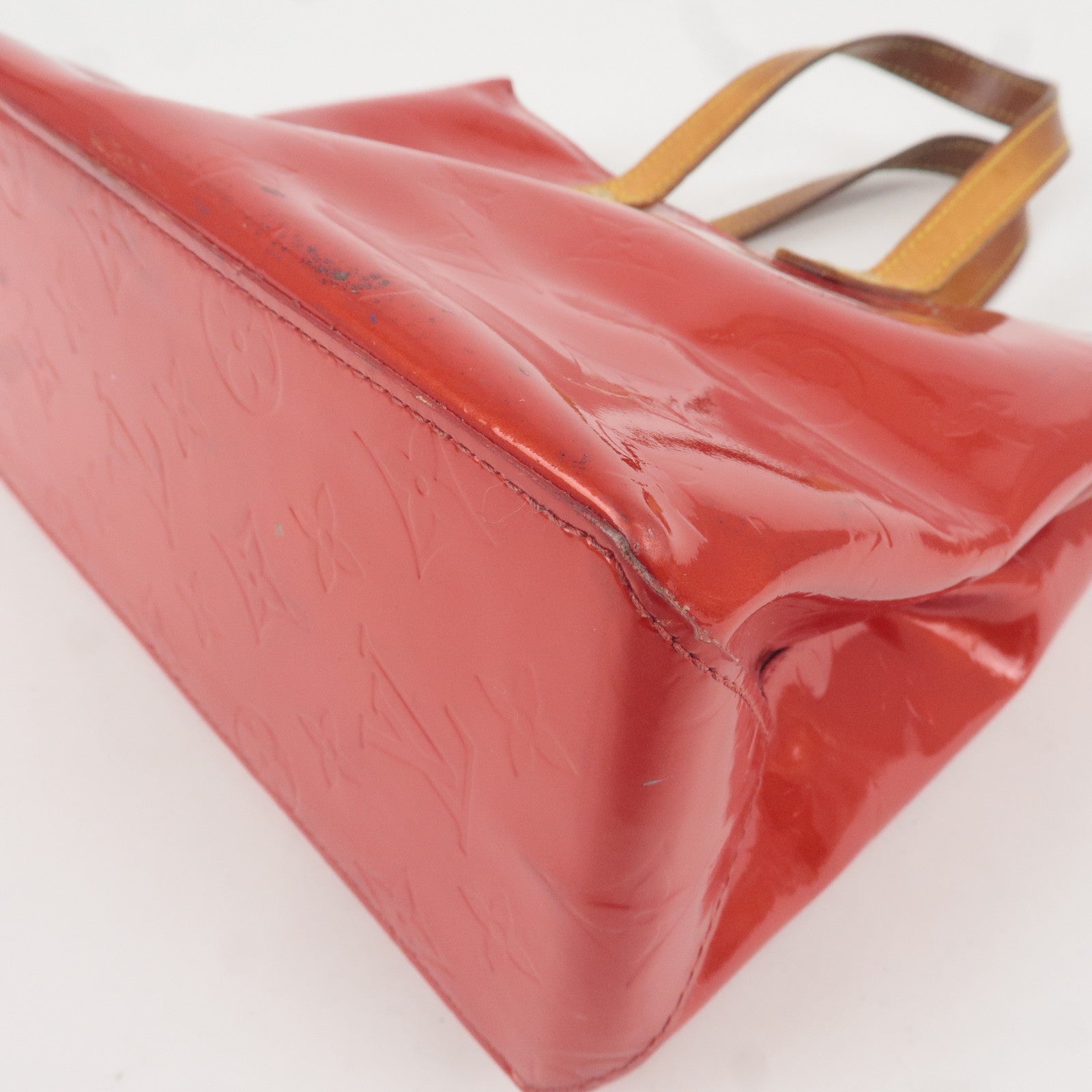 Louis Vuitton Monogram Vernis Lead PM Hand Bag Rouge M91088