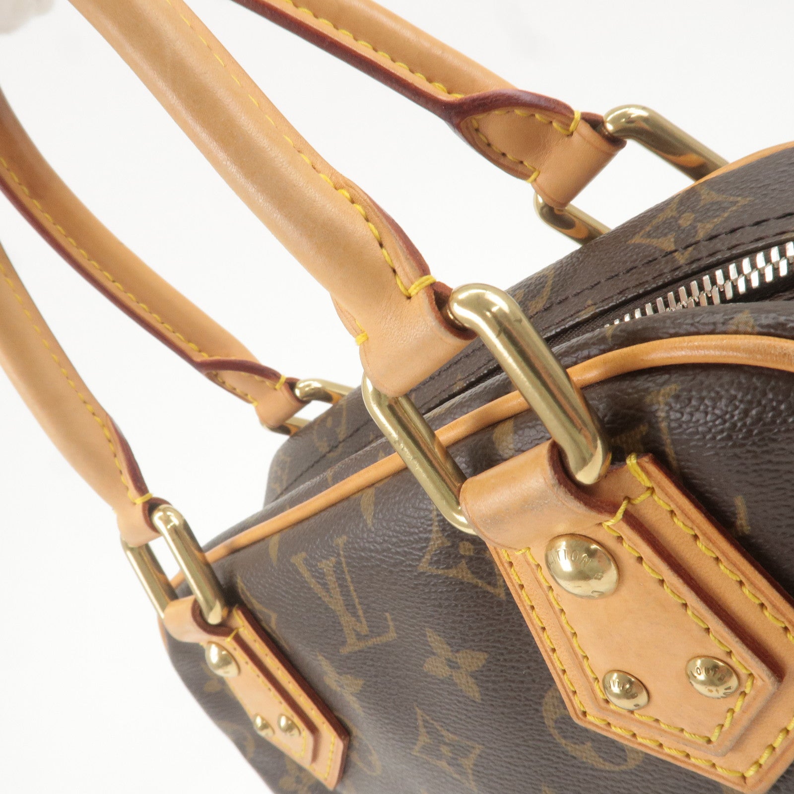 Louis Vuitton Monogram Manhattan PM Hand Bag Brown M40026