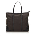 Pre-Loved Prada Brown Dark Canvas Fabric Canapa Tote Bag Italy