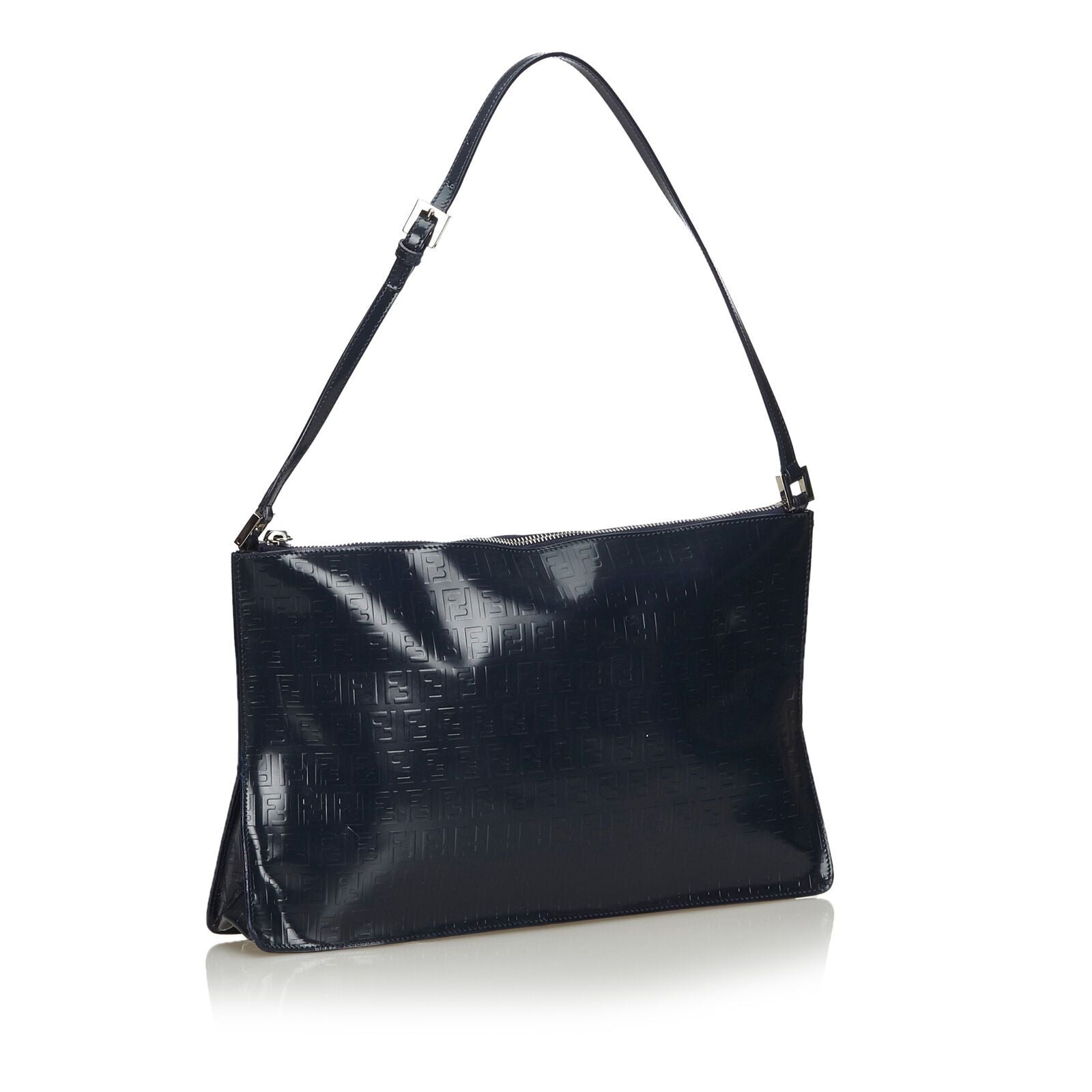 Pre-Loved Fendi Blue Navy Others Leather Zucchino Shoulder Bag ITALY
